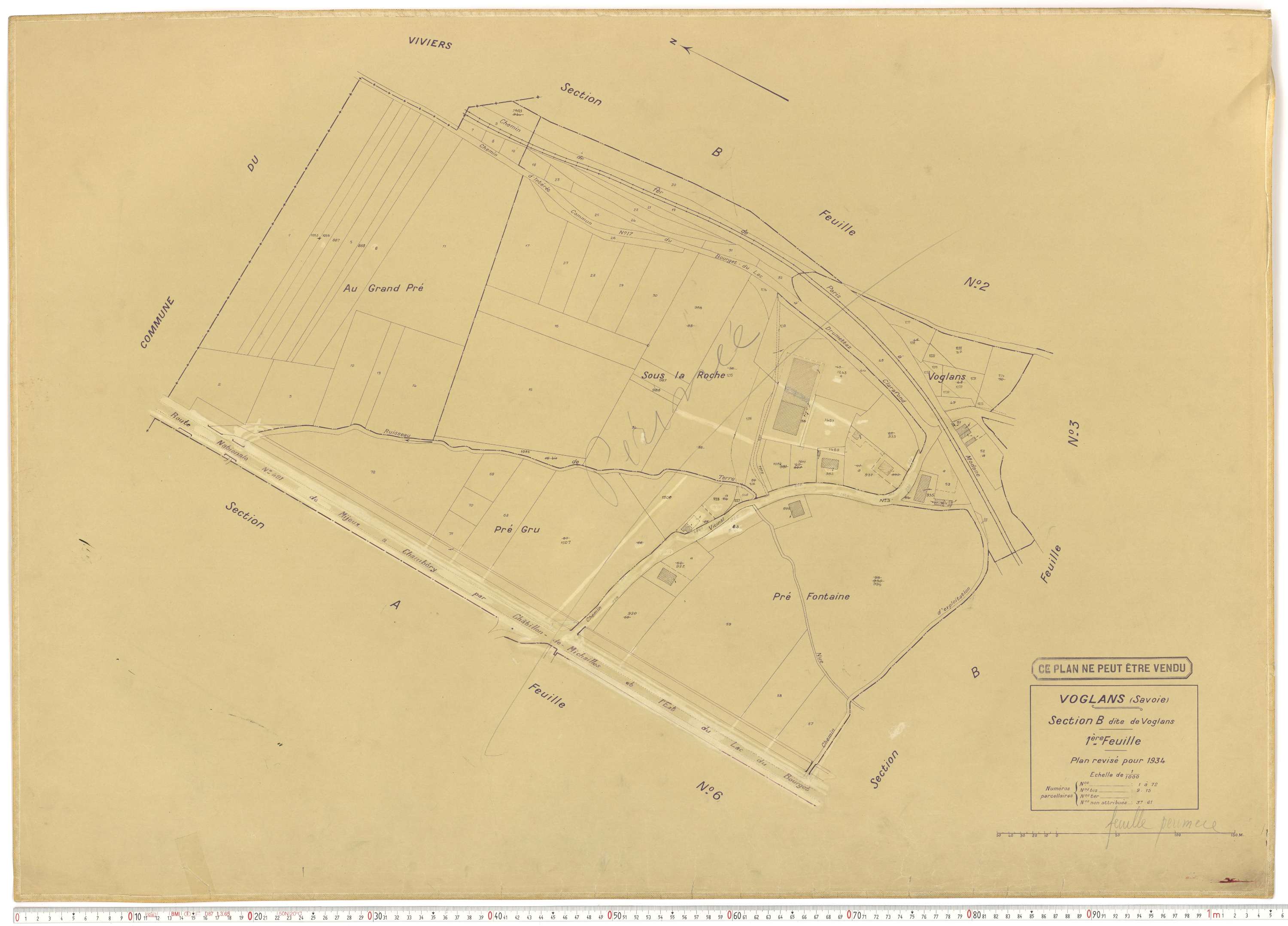 Voglans - Cadastre rénové (1934).