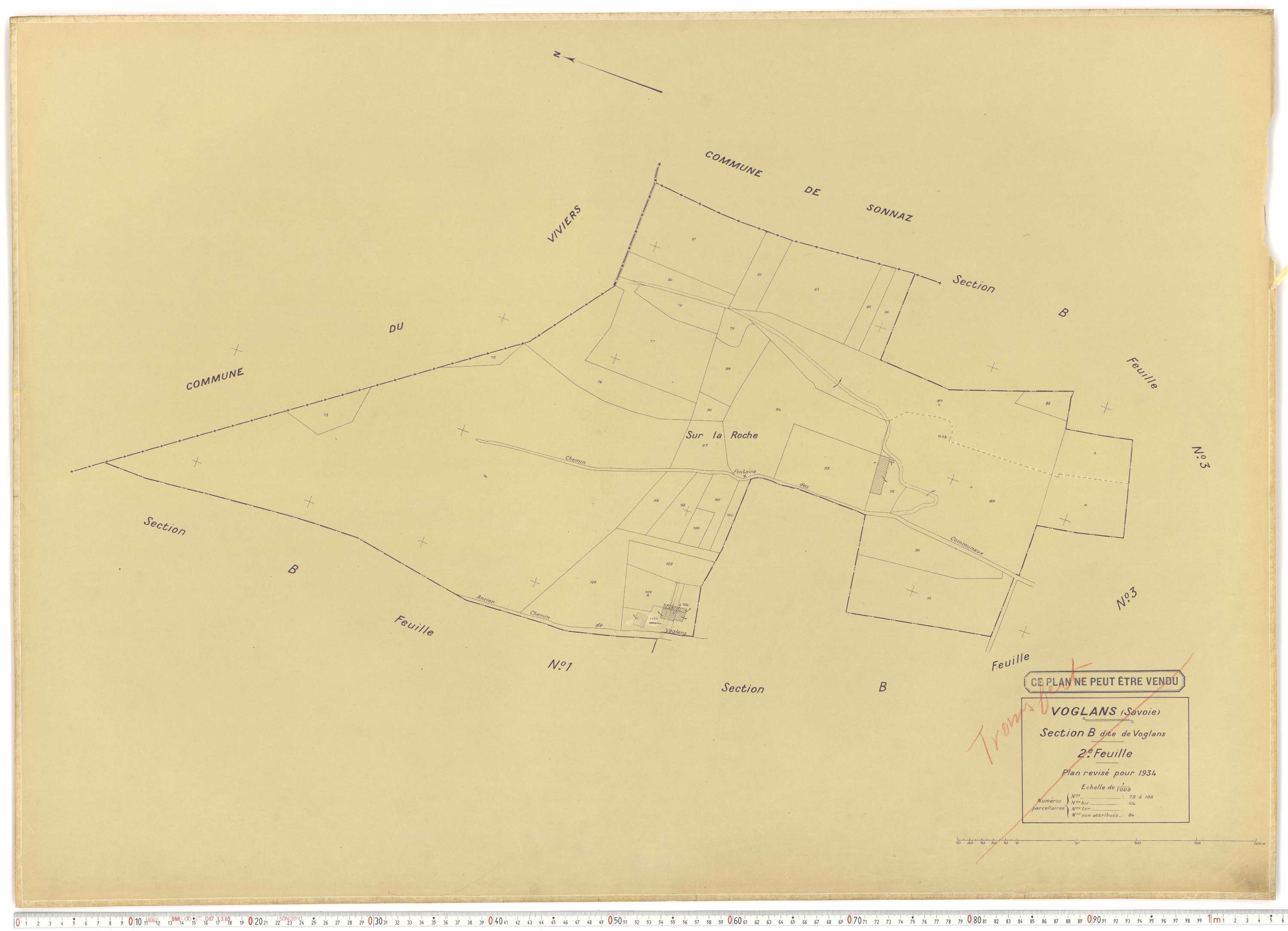 Voglans - Cadastre rénové (1934).
