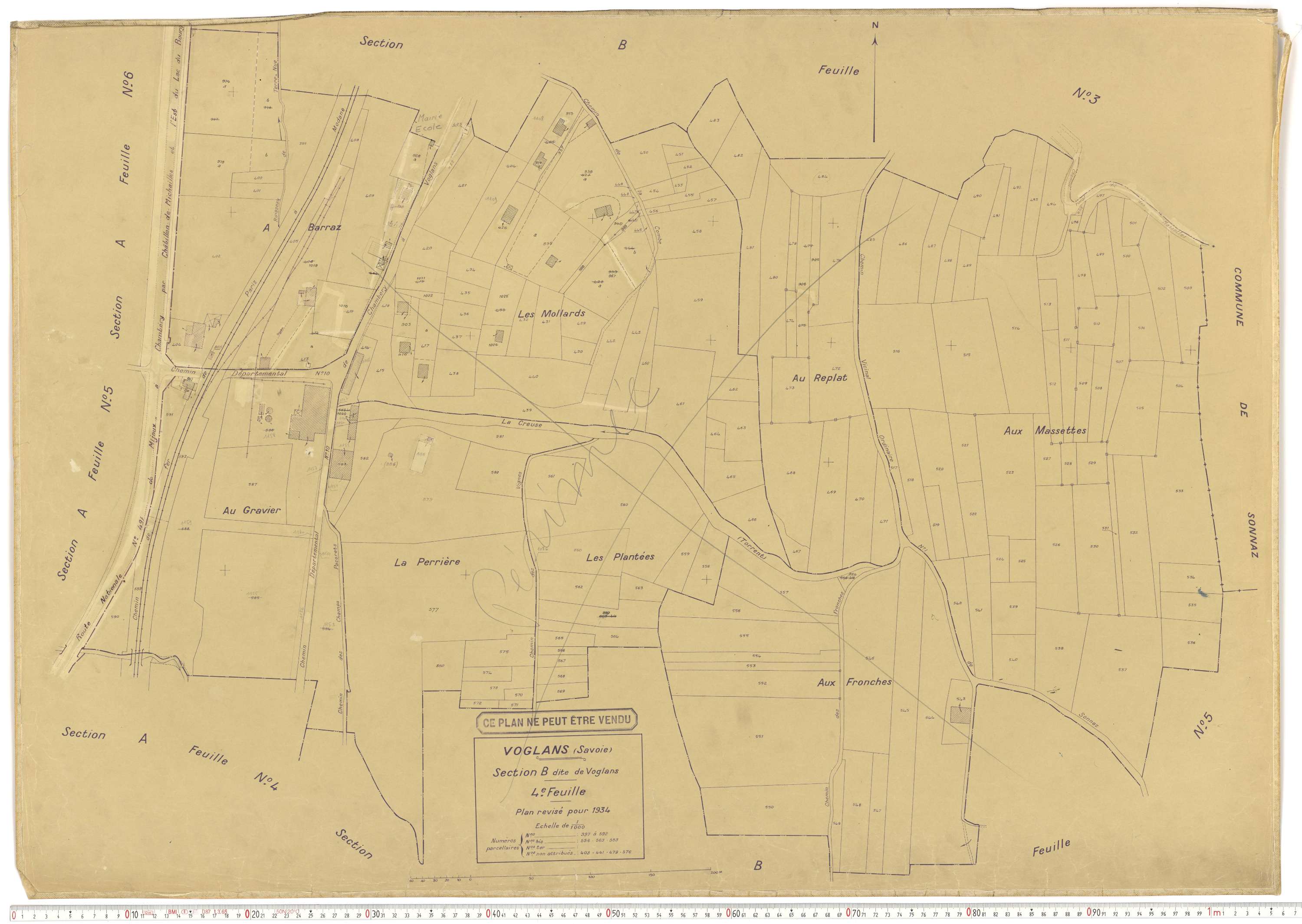 Voglans - Cadastre rénové (1934).