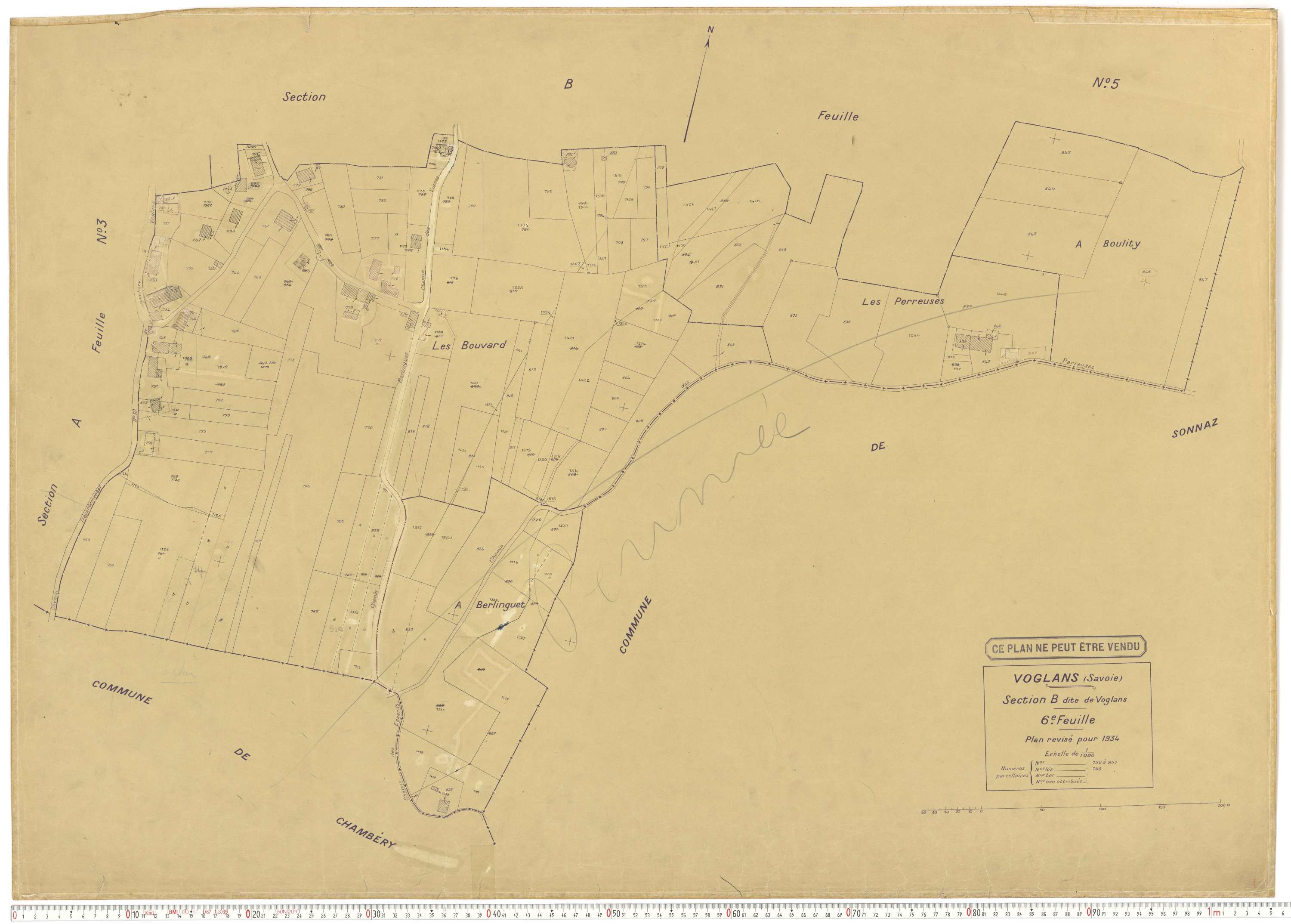 Voglans - Cadastre rénové (1934).
