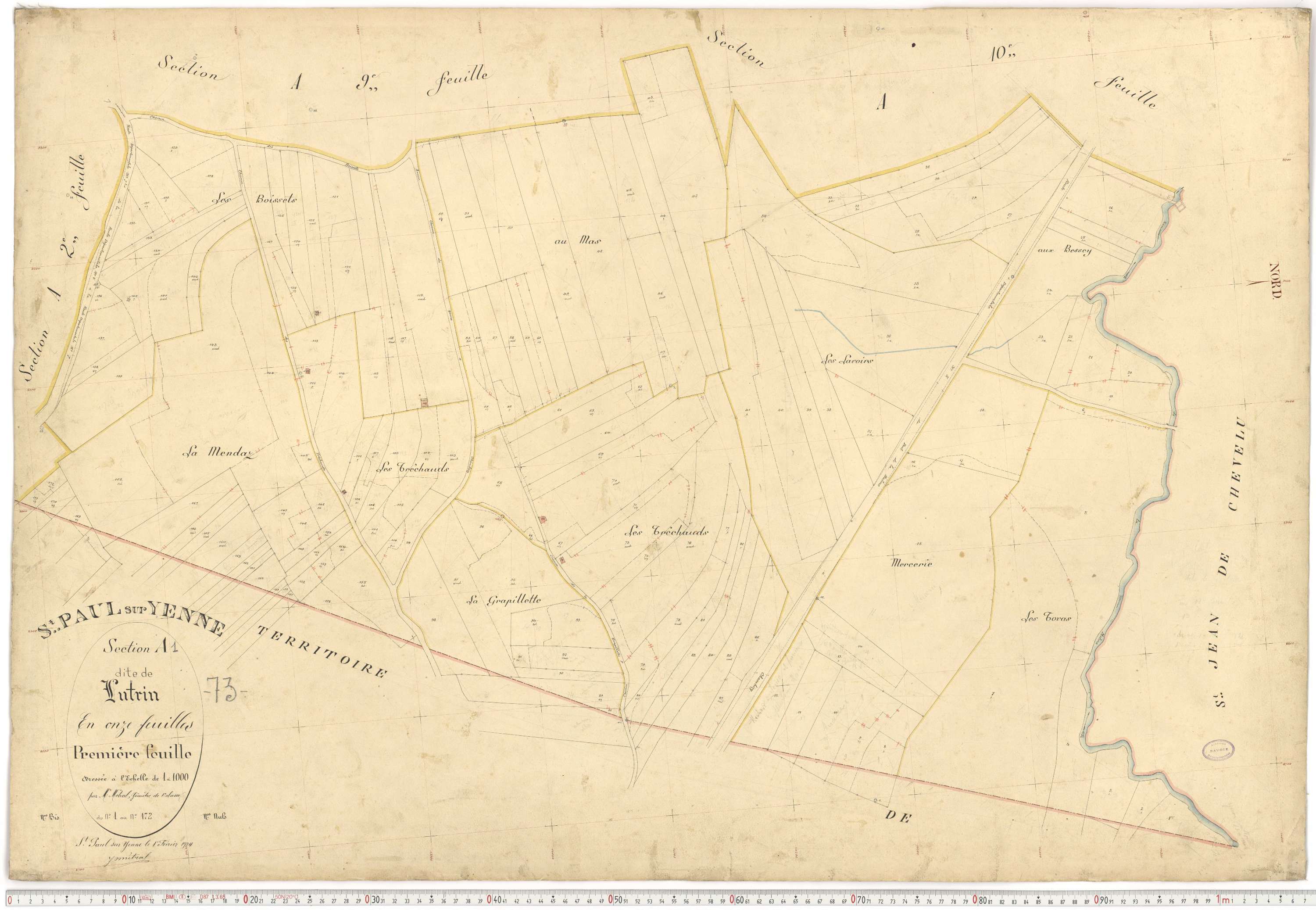 Yenne - Plans cadastraux du premier cadastre français.