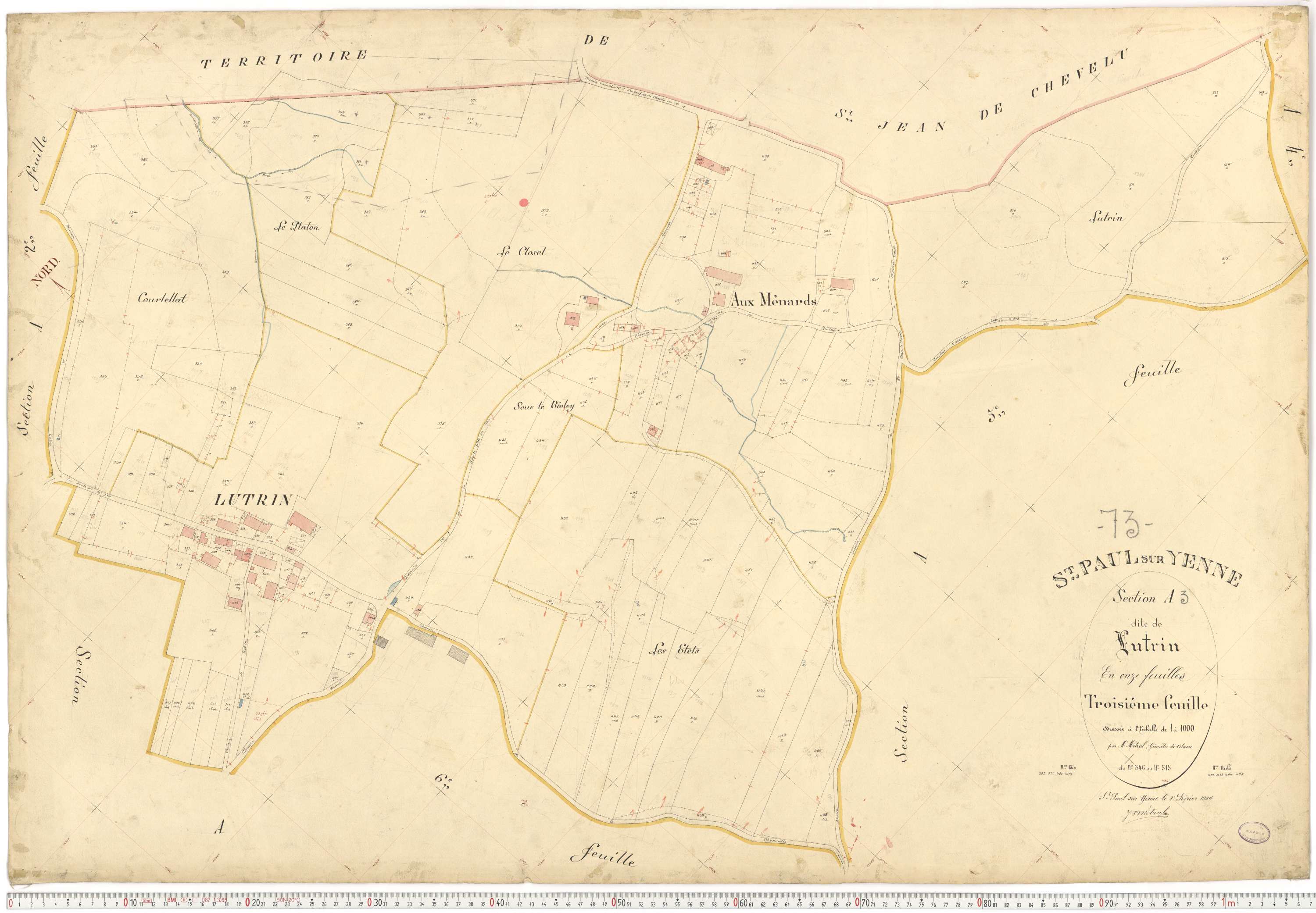 Yenne - Plans cadastraux du premier cadastre français.