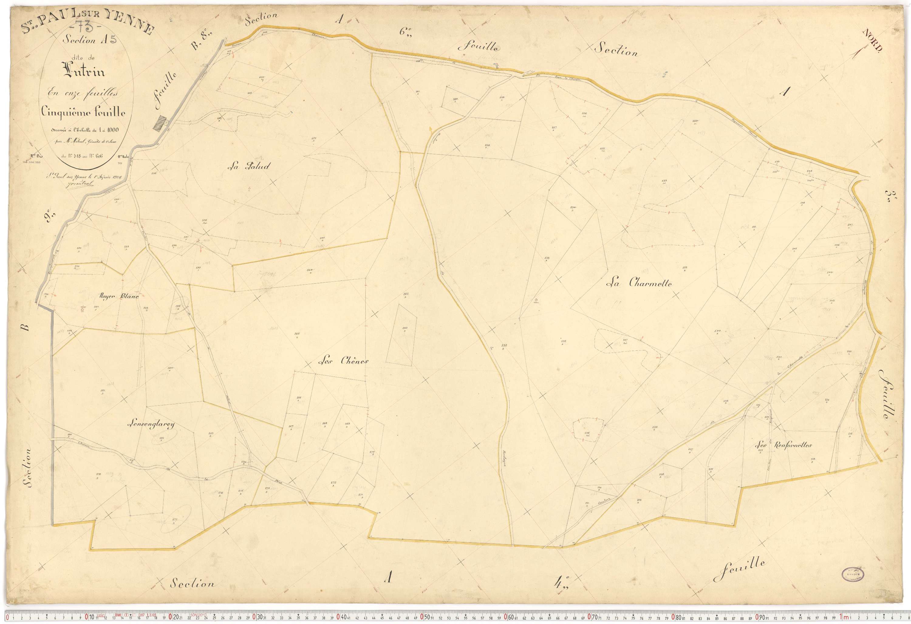 Yenne - Plans cadastraux du premier cadastre français.