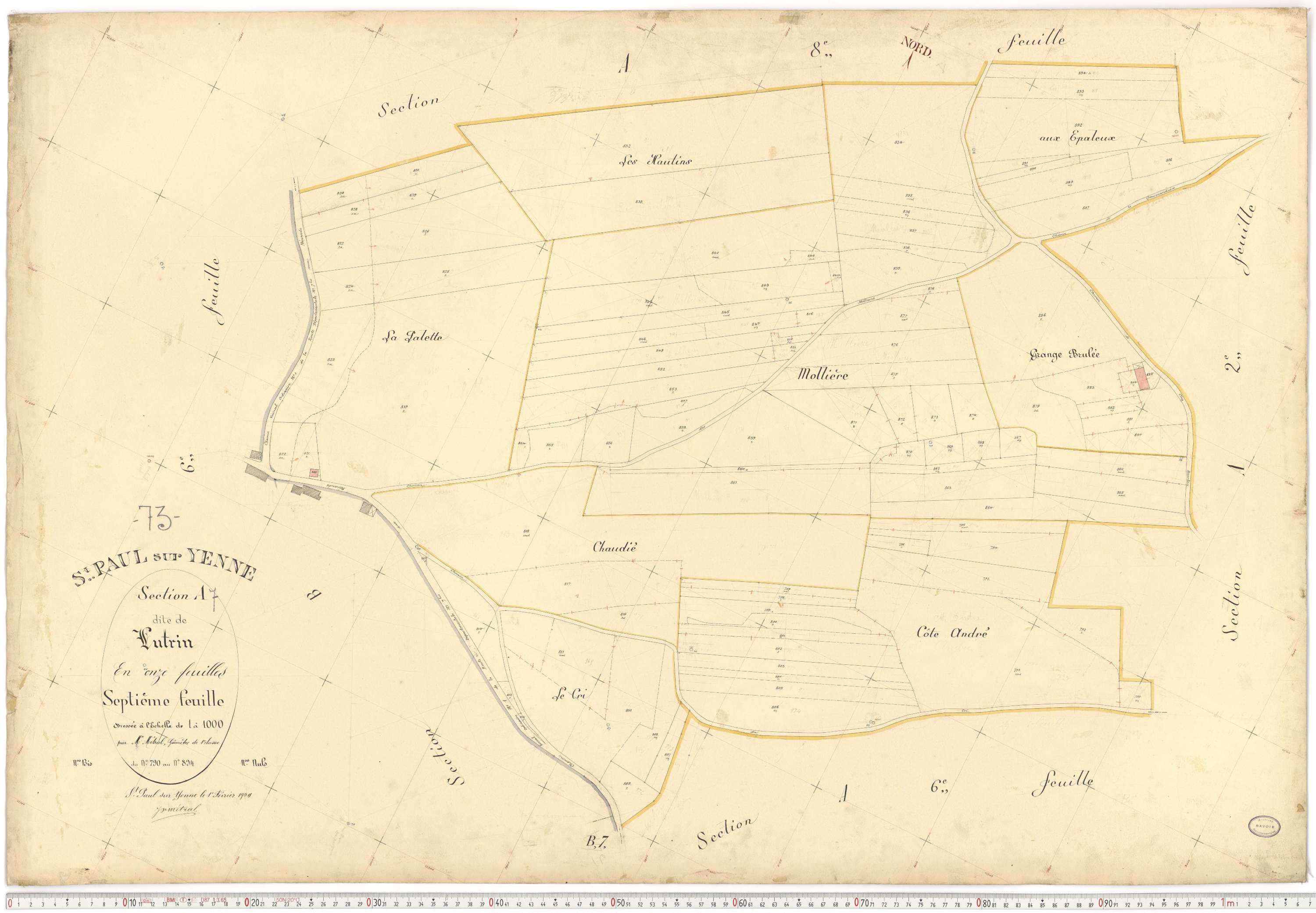 Yenne - Plans cadastraux du premier cadastre français.