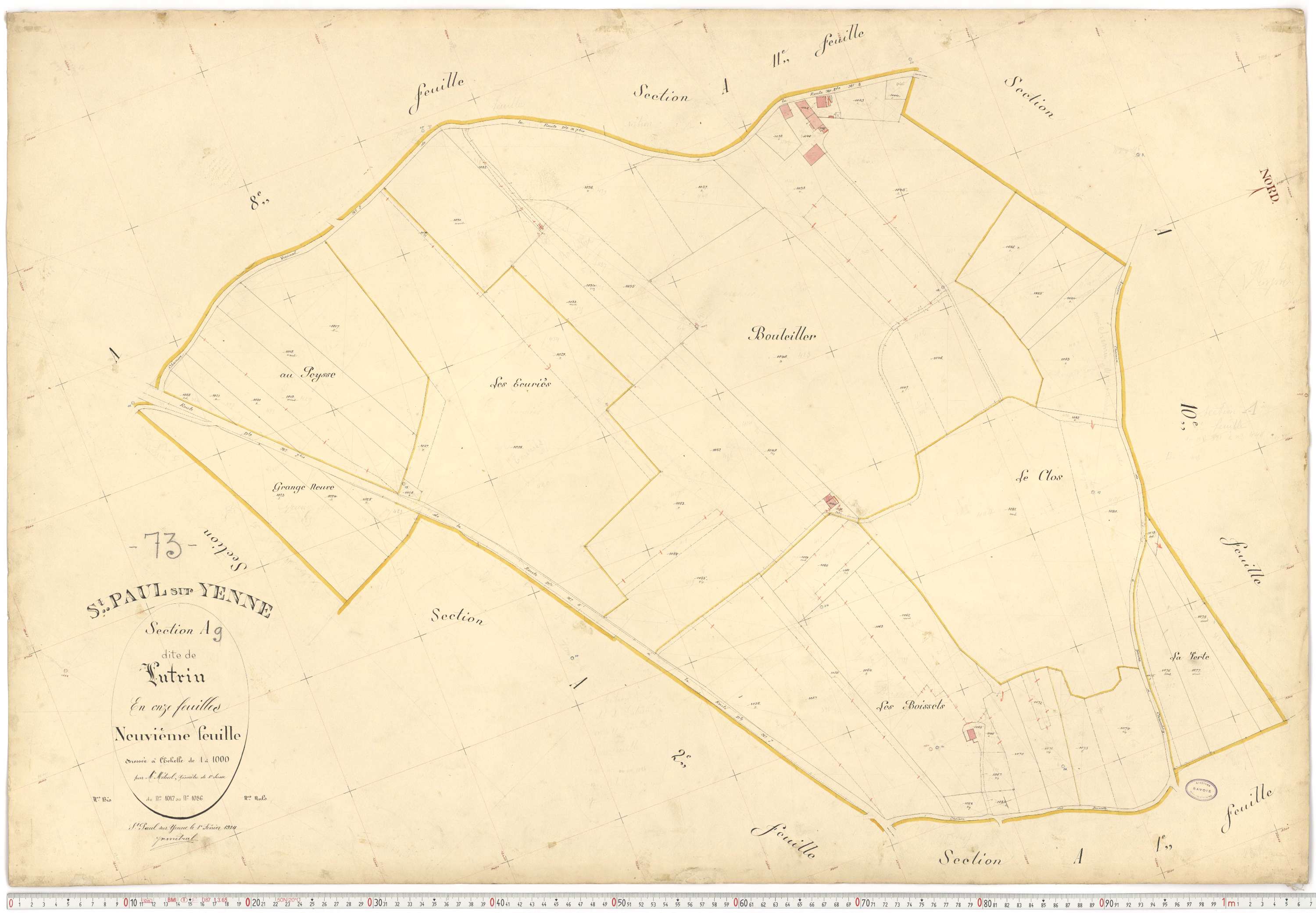Yenne - Plans cadastraux du premier cadastre français.