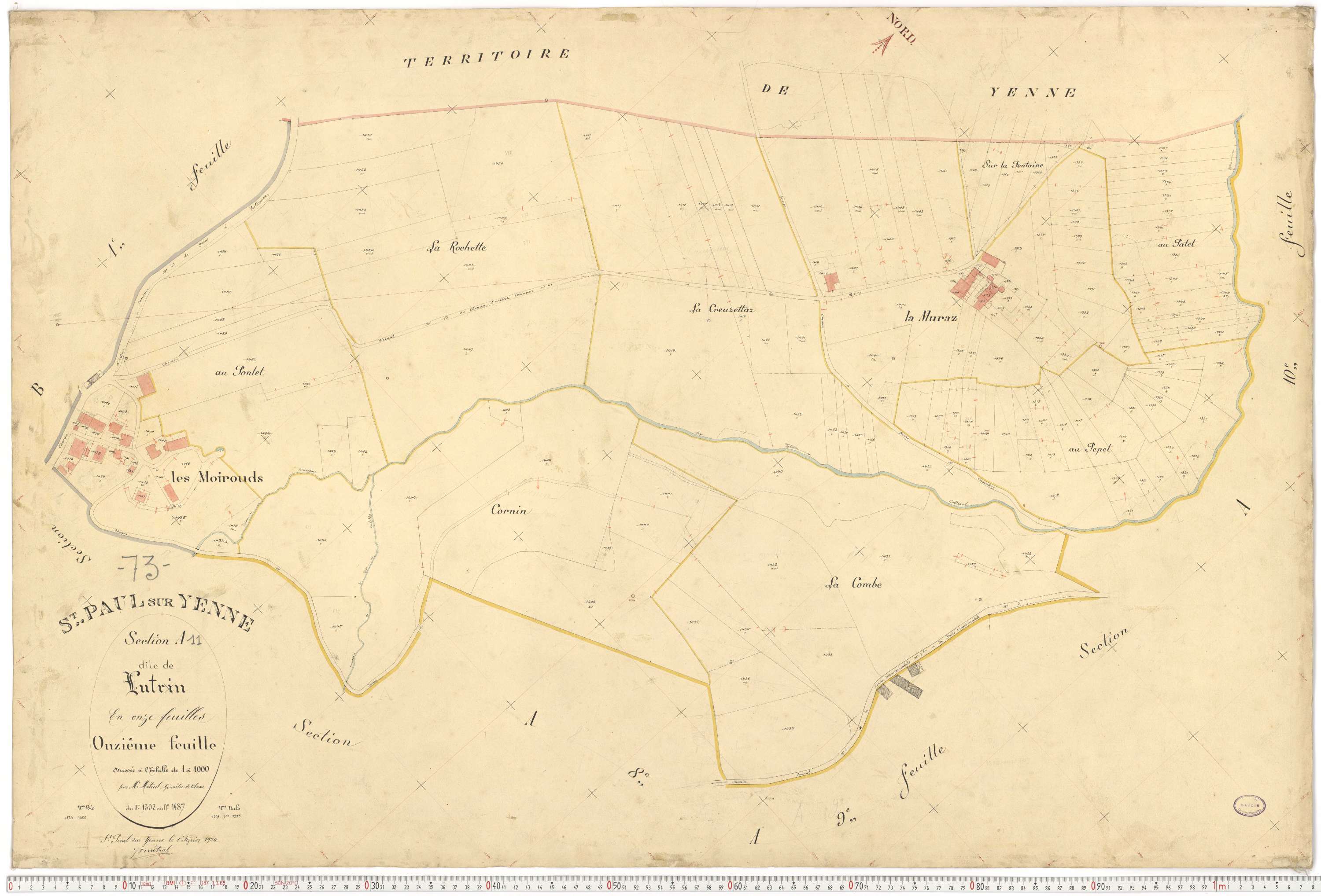 Yenne - Plans cadastraux du premier cadastre français.