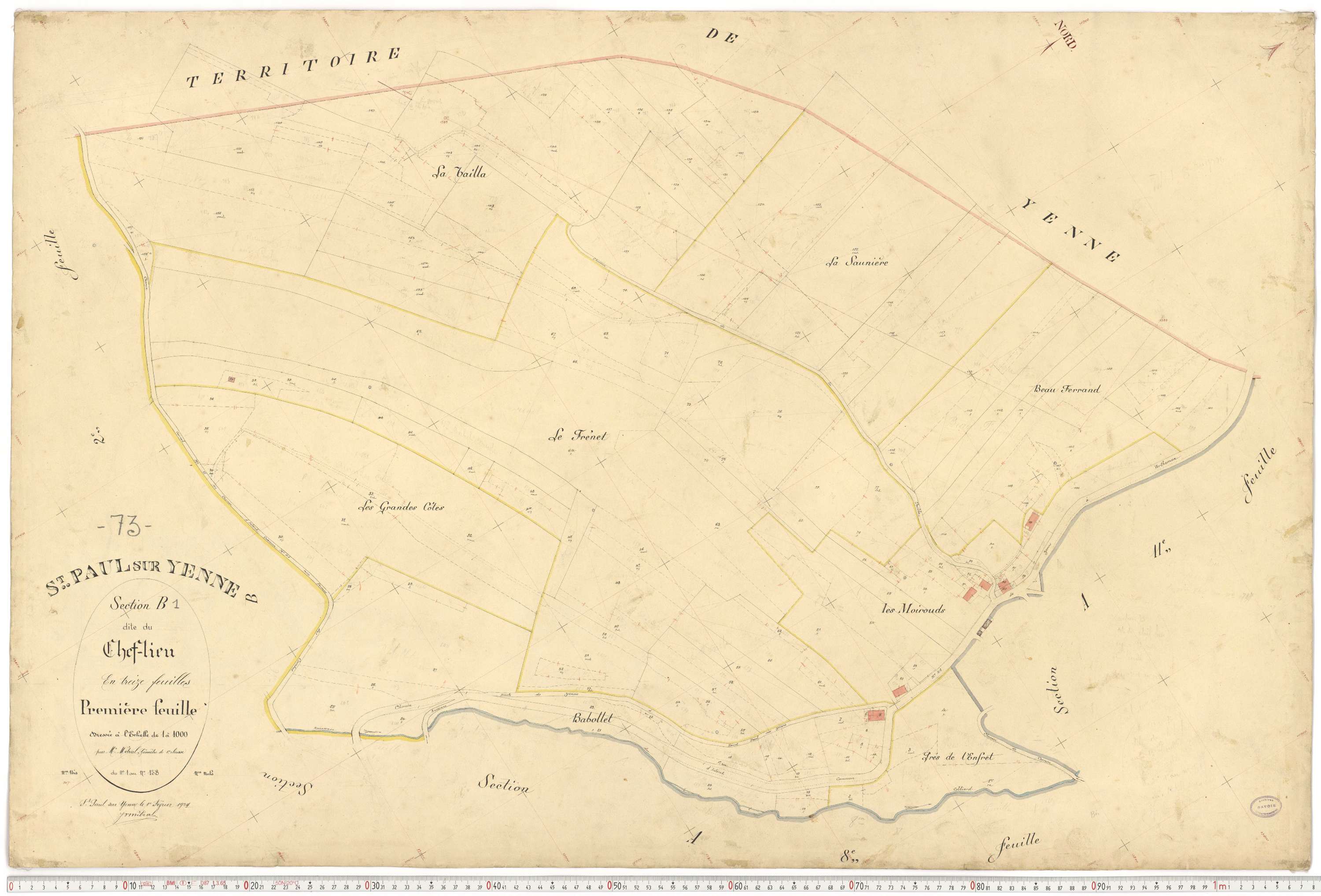 Yenne - Plans cadastraux du premier cadastre français.