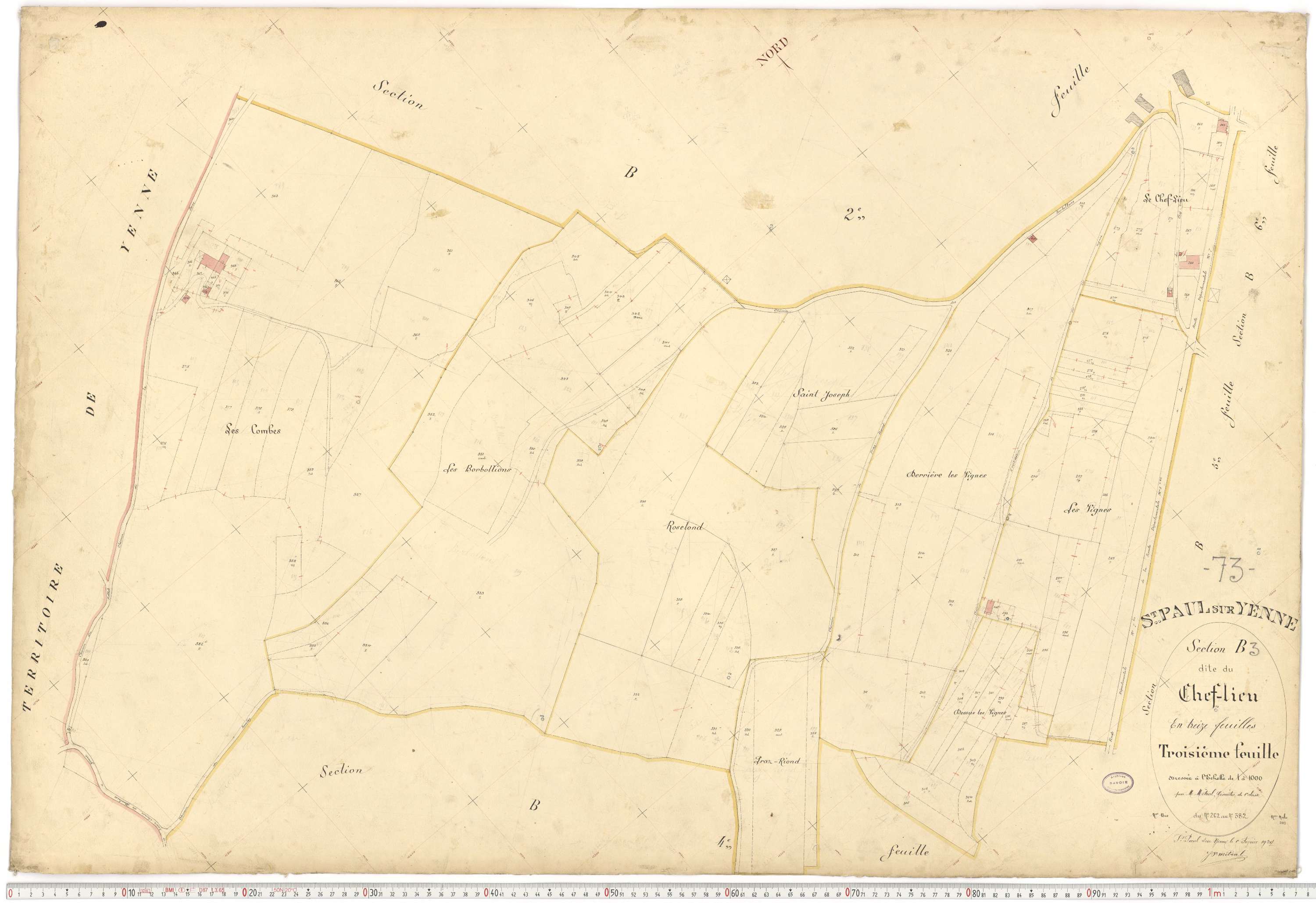 Yenne - Plans cadastraux du premier cadastre français.