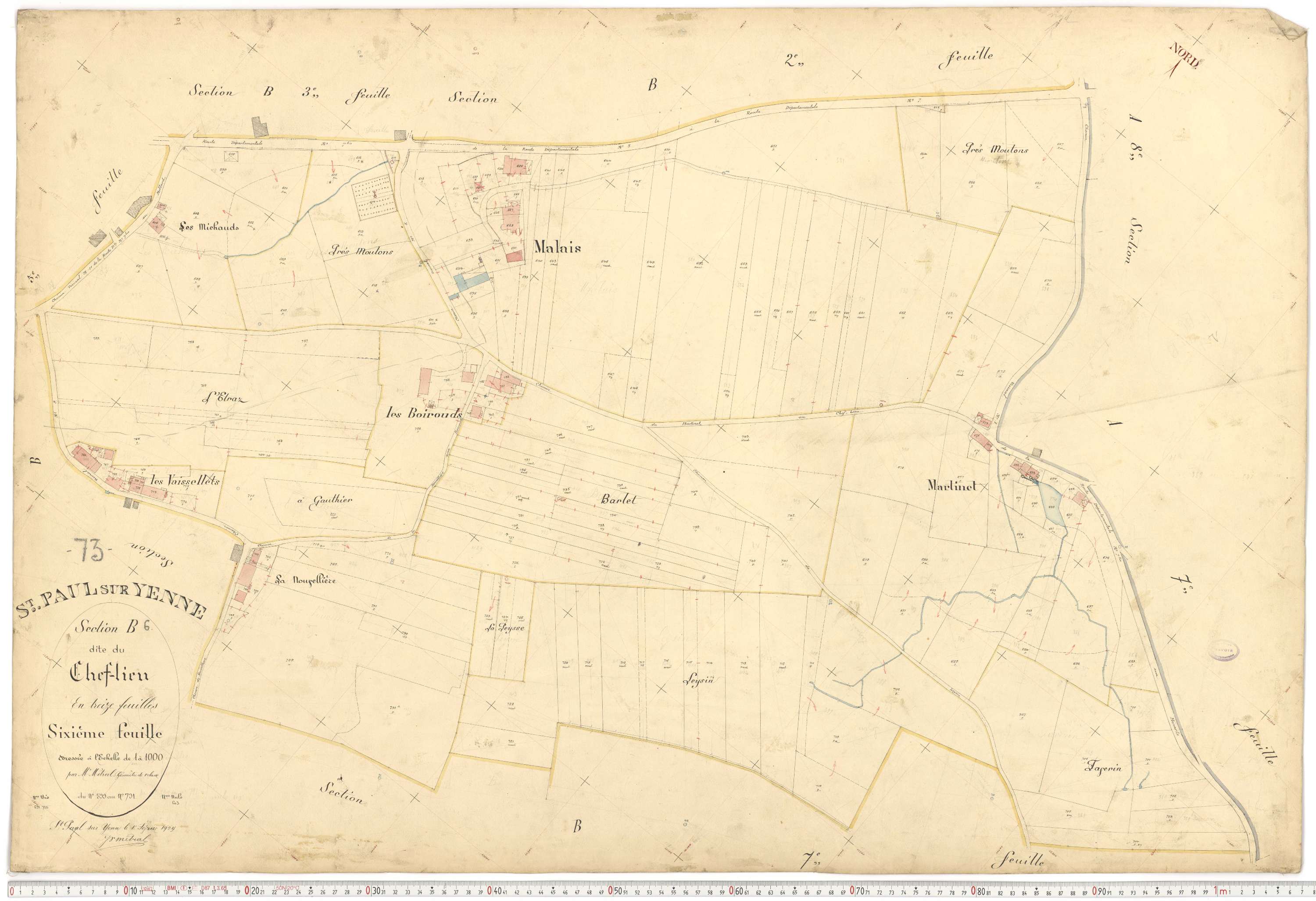 Yenne - Plans cadastraux du premier cadastre français.