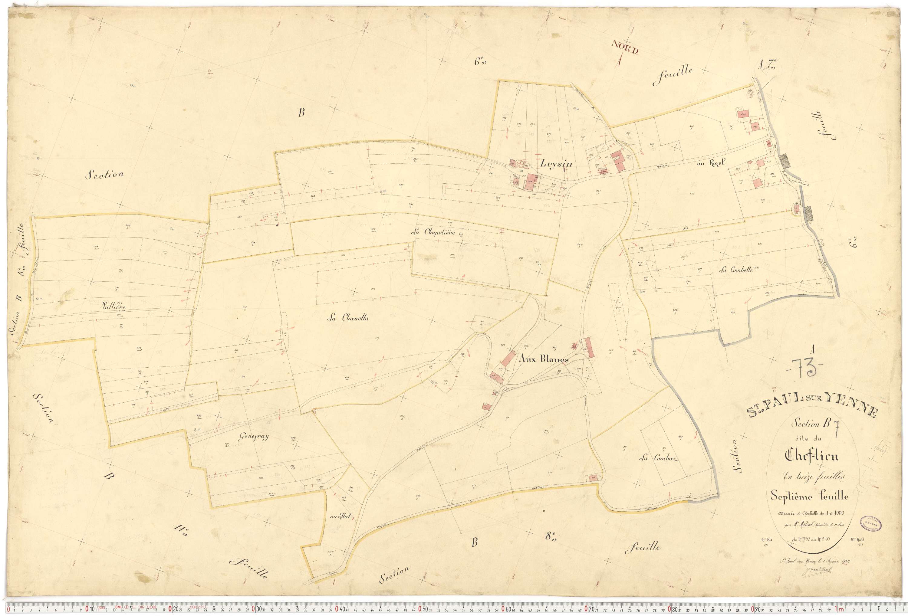 Yenne - Plans cadastraux du premier cadastre français.