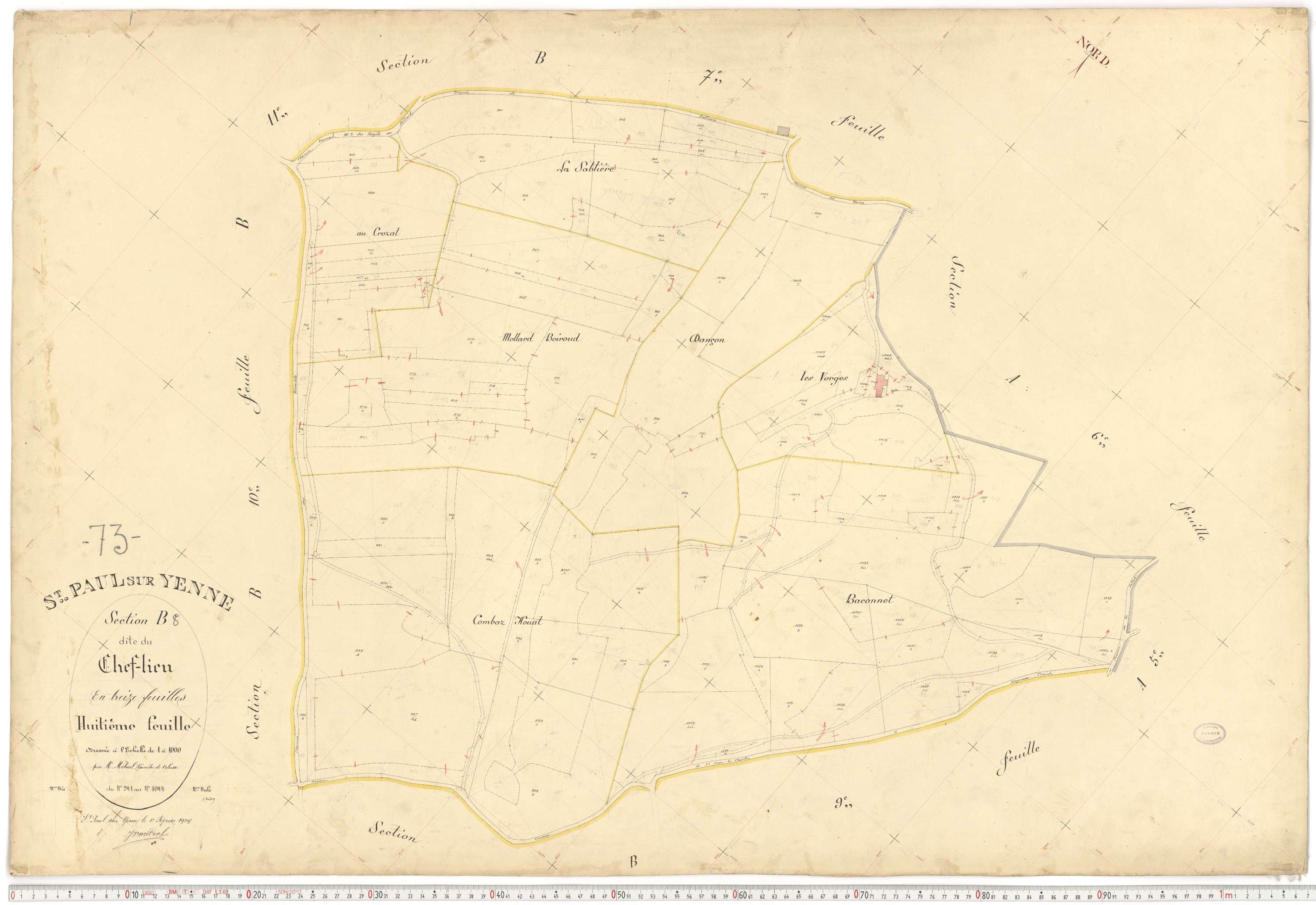 Yenne - Plans cadastraux du premier cadastre français.