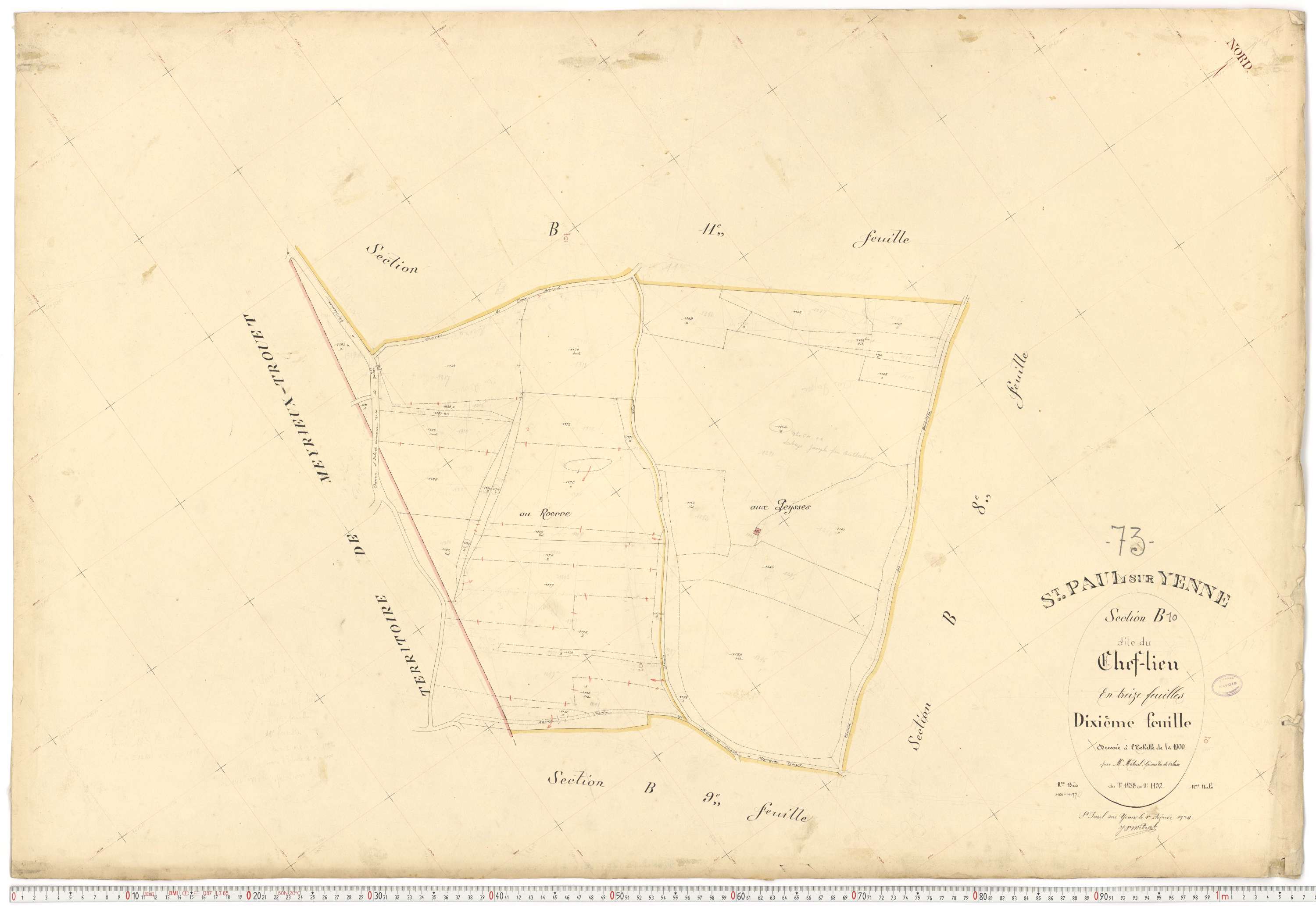 Yenne - Plans cadastraux du premier cadastre français.