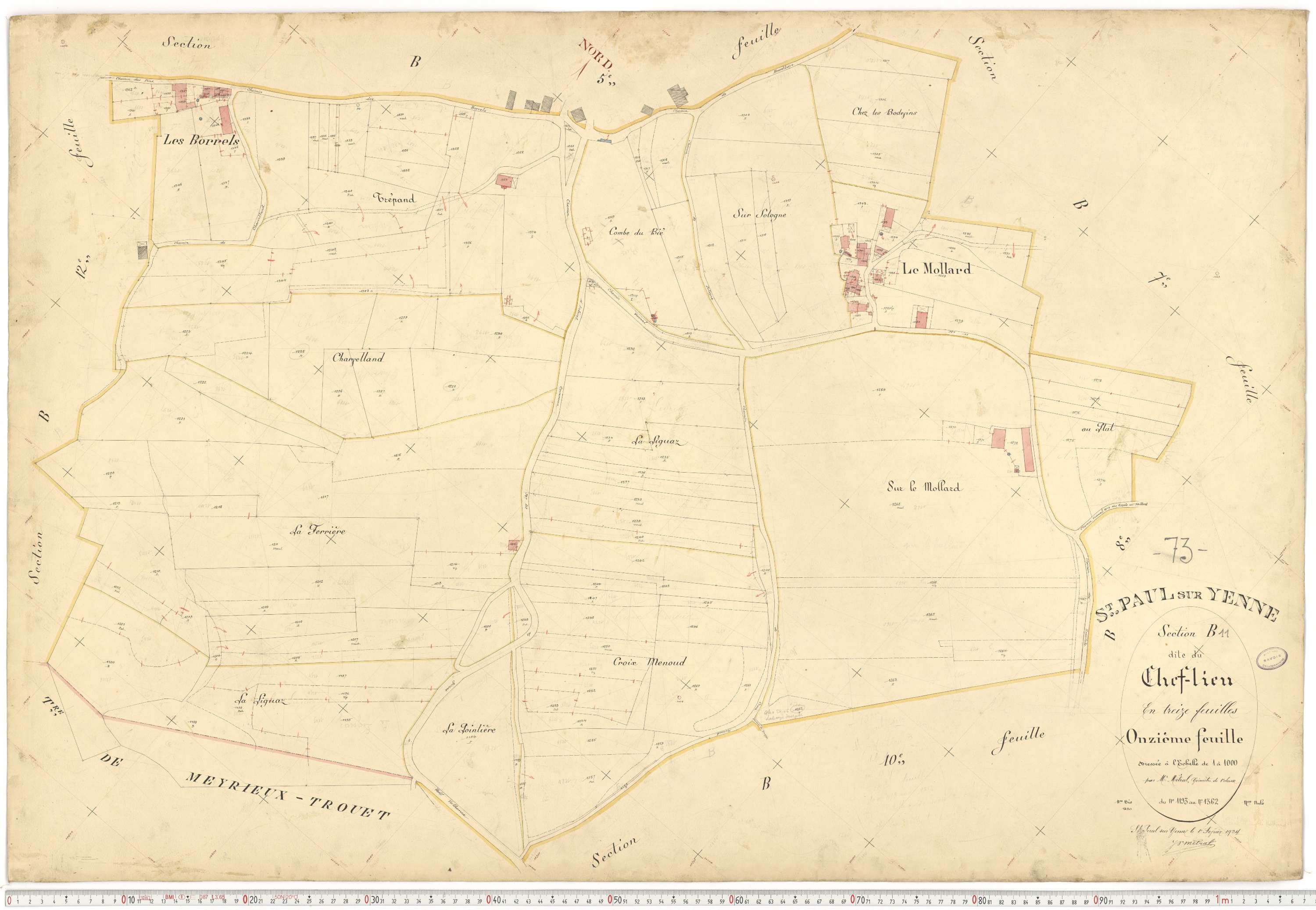 Yenne - Plans cadastraux du premier cadastre français.