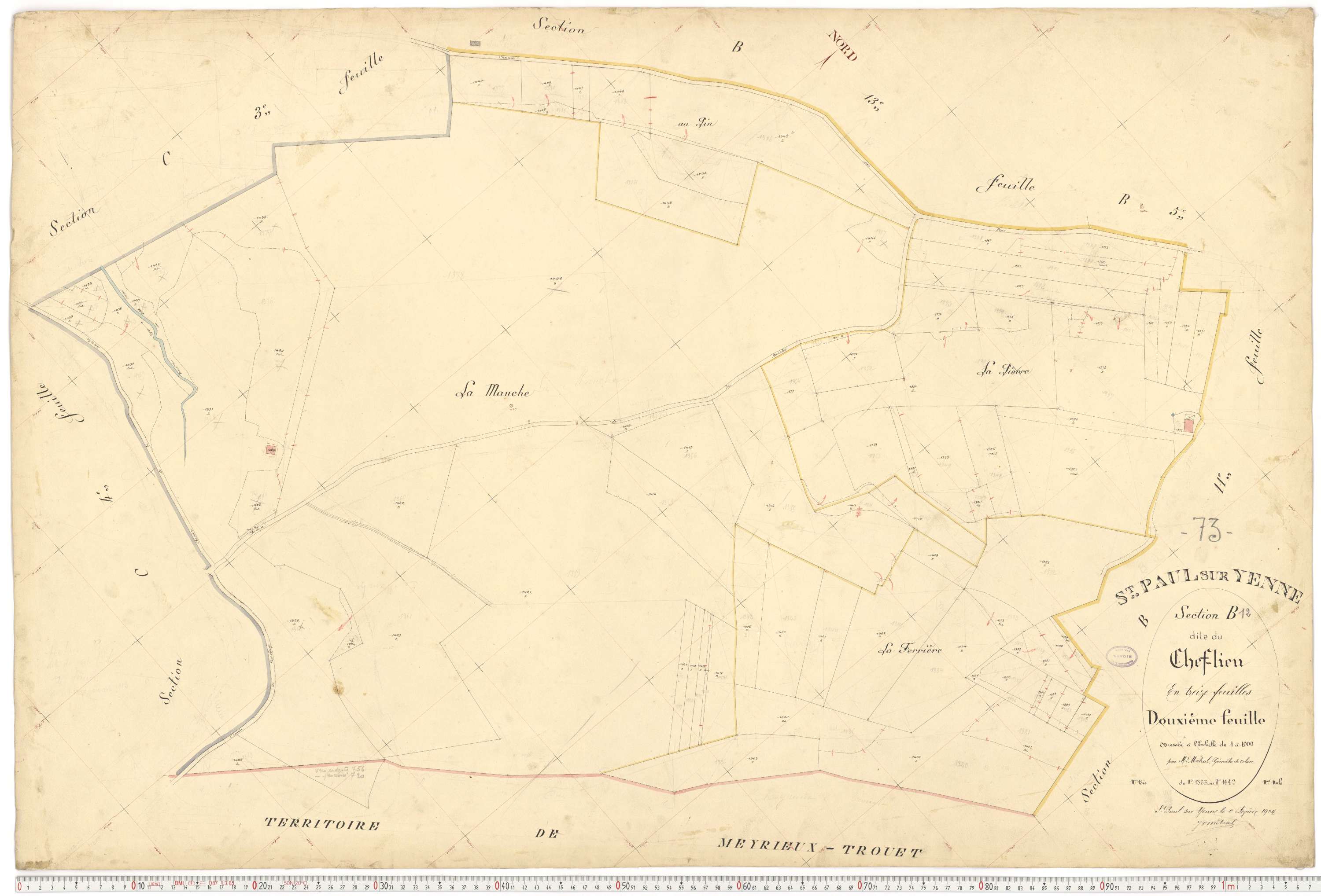 Yenne - Plans cadastraux du premier cadastre français.