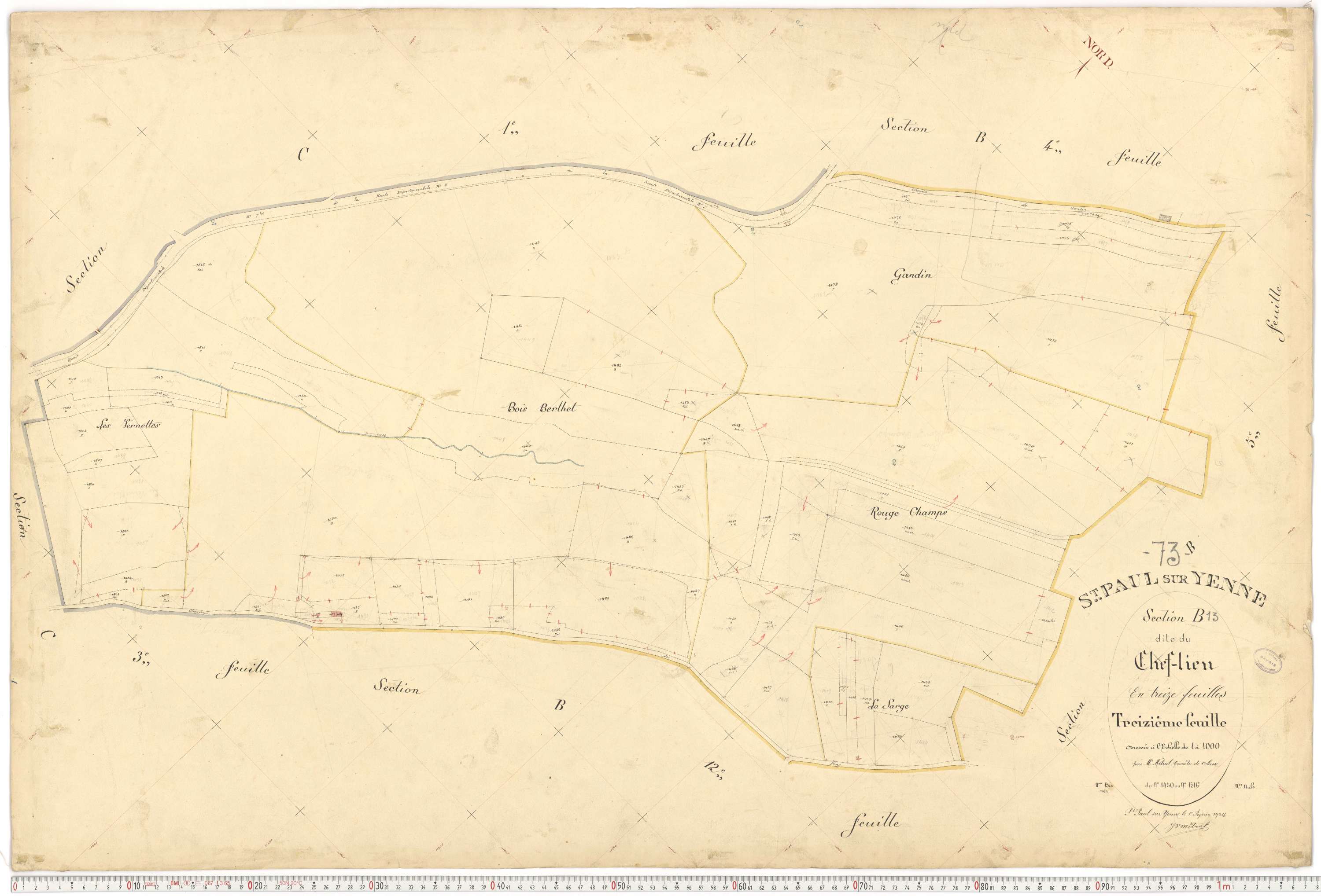 Yenne - Plans cadastraux du premier cadastre français.