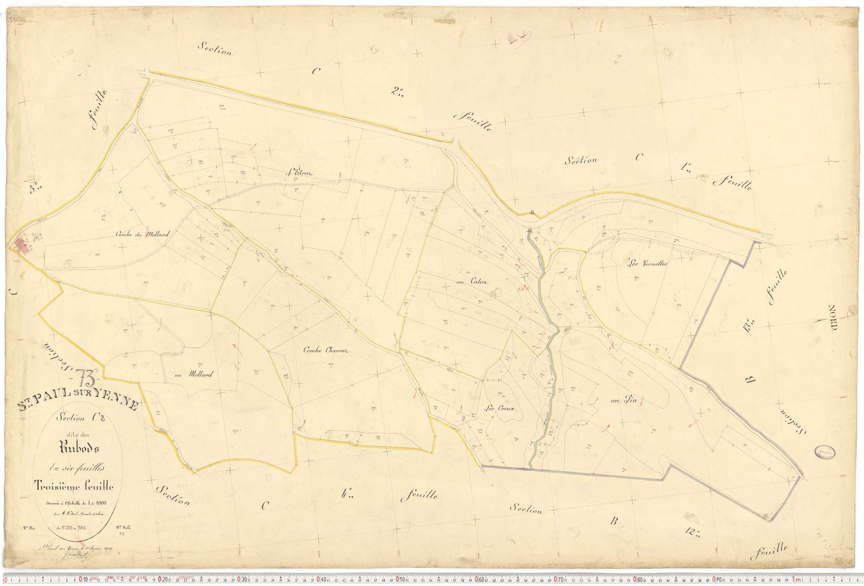 Yenne - Plans cadastraux du premier cadastre français.