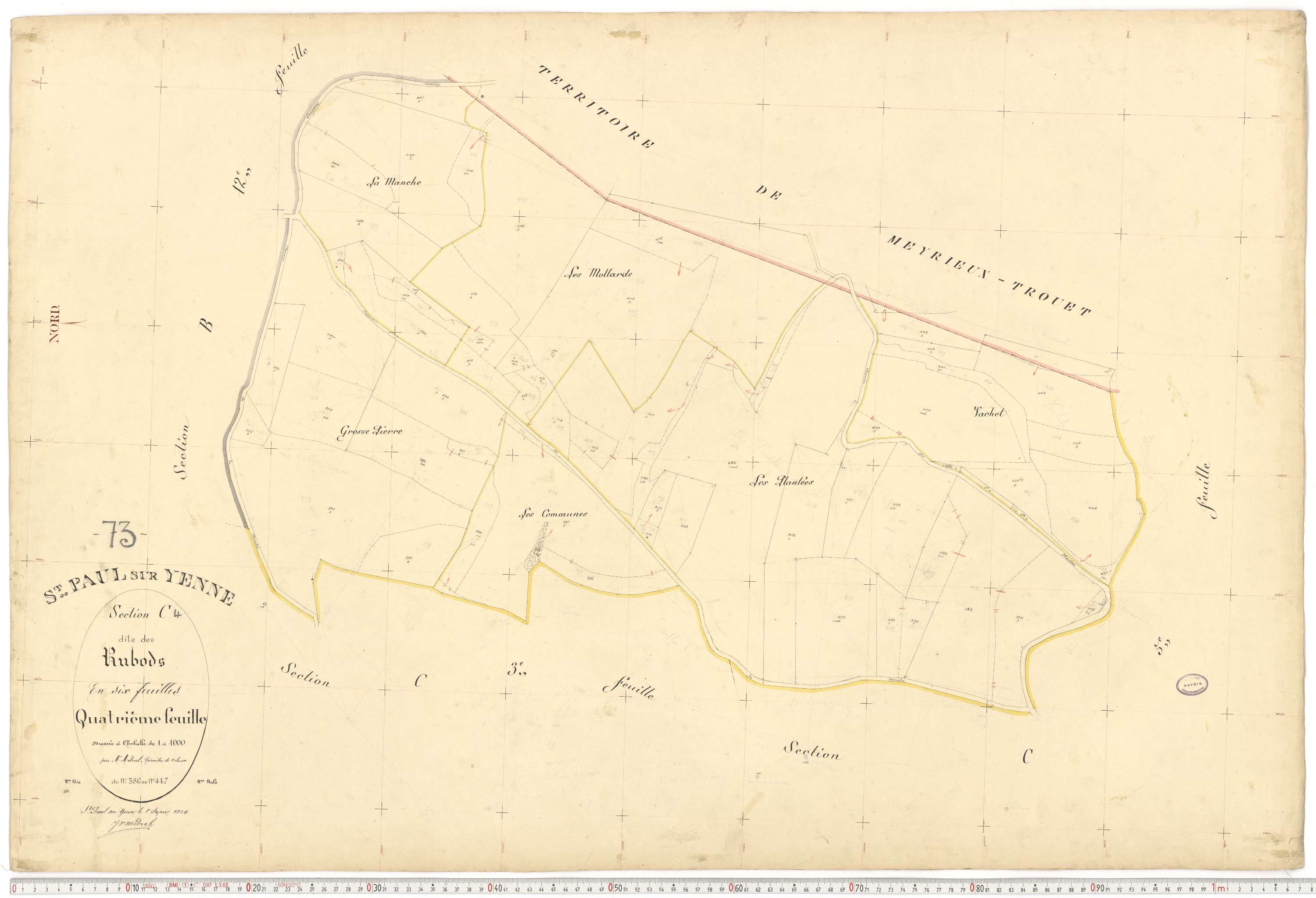 Yenne - Plans cadastraux du premier cadastre français.