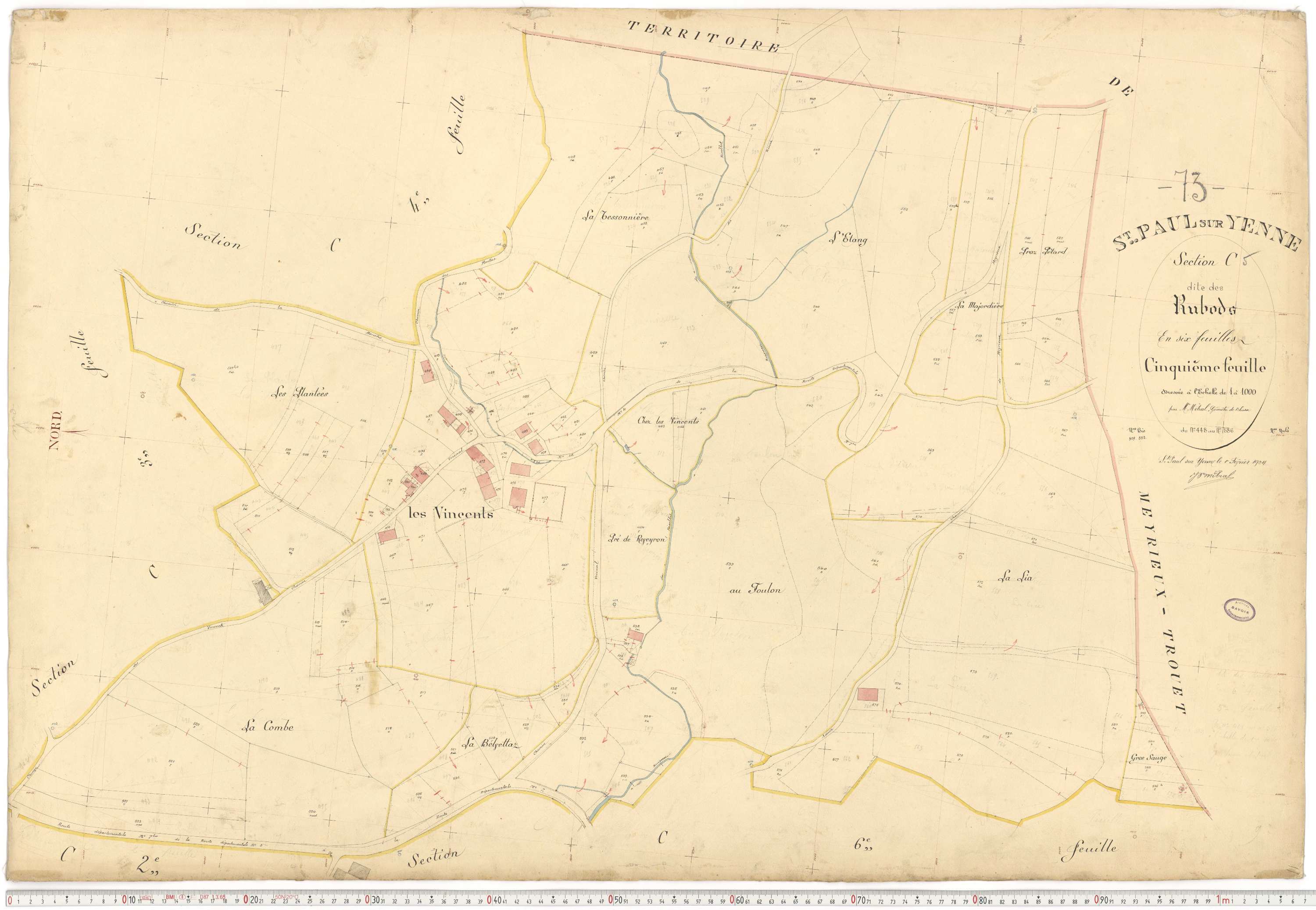 Yenne - Plans cadastraux du premier cadastre français.