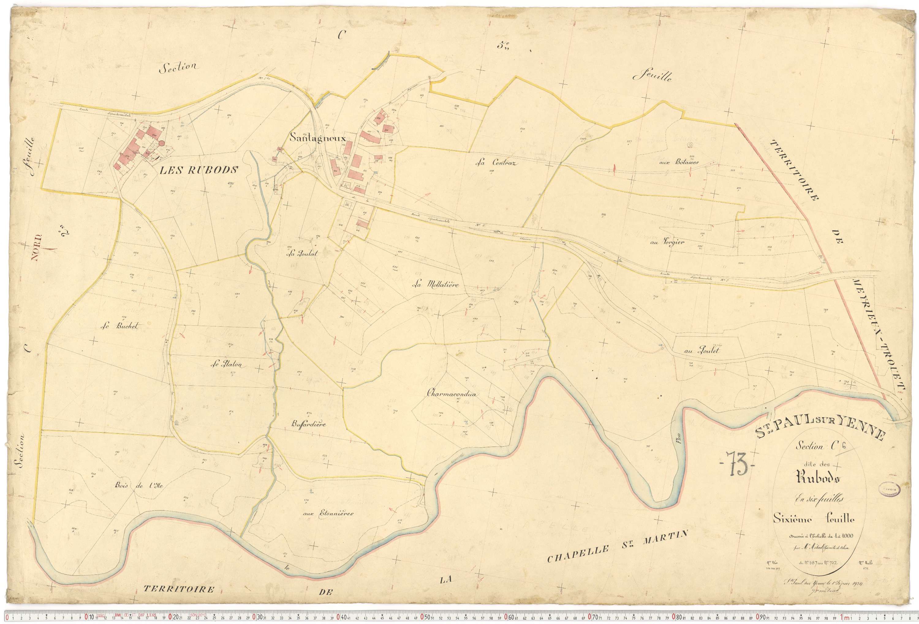 Yenne - Plans cadastraux du premier cadastre français.