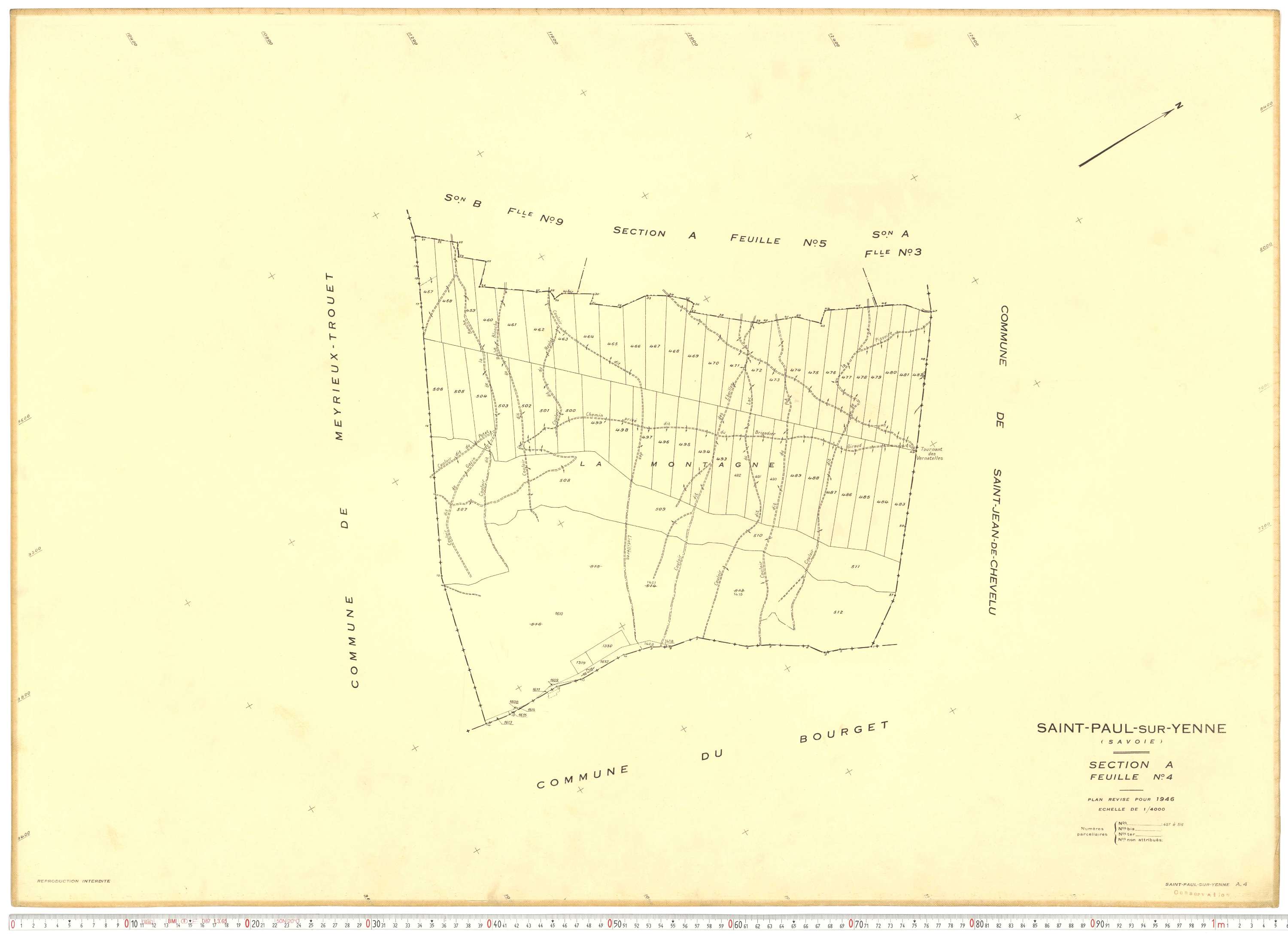 Yenne - Plans cadastraux du cadastre rénové.