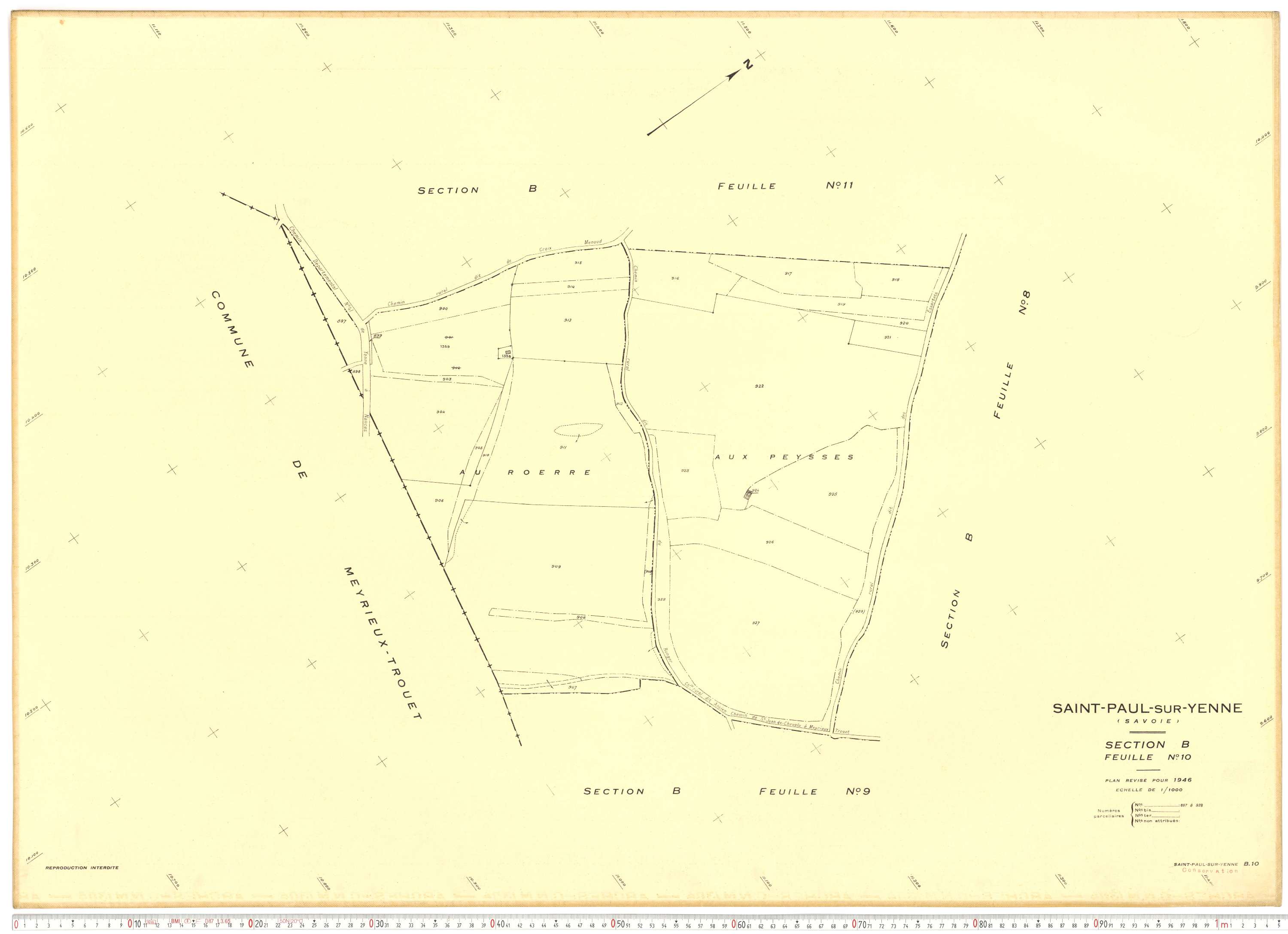 Yenne - Plans cadastraux du cadastre rénové.