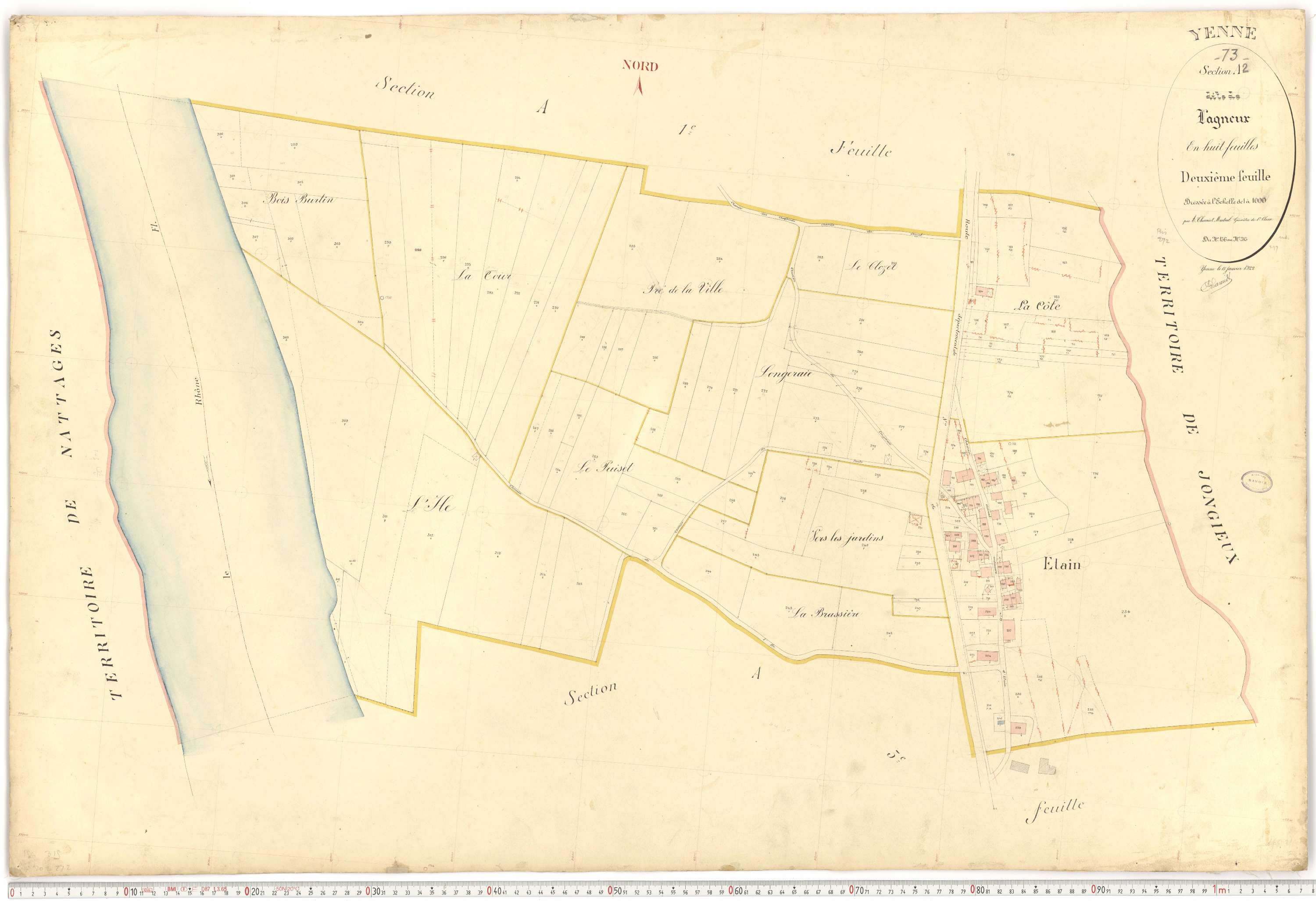 Yenne - Cadastre français (1922).