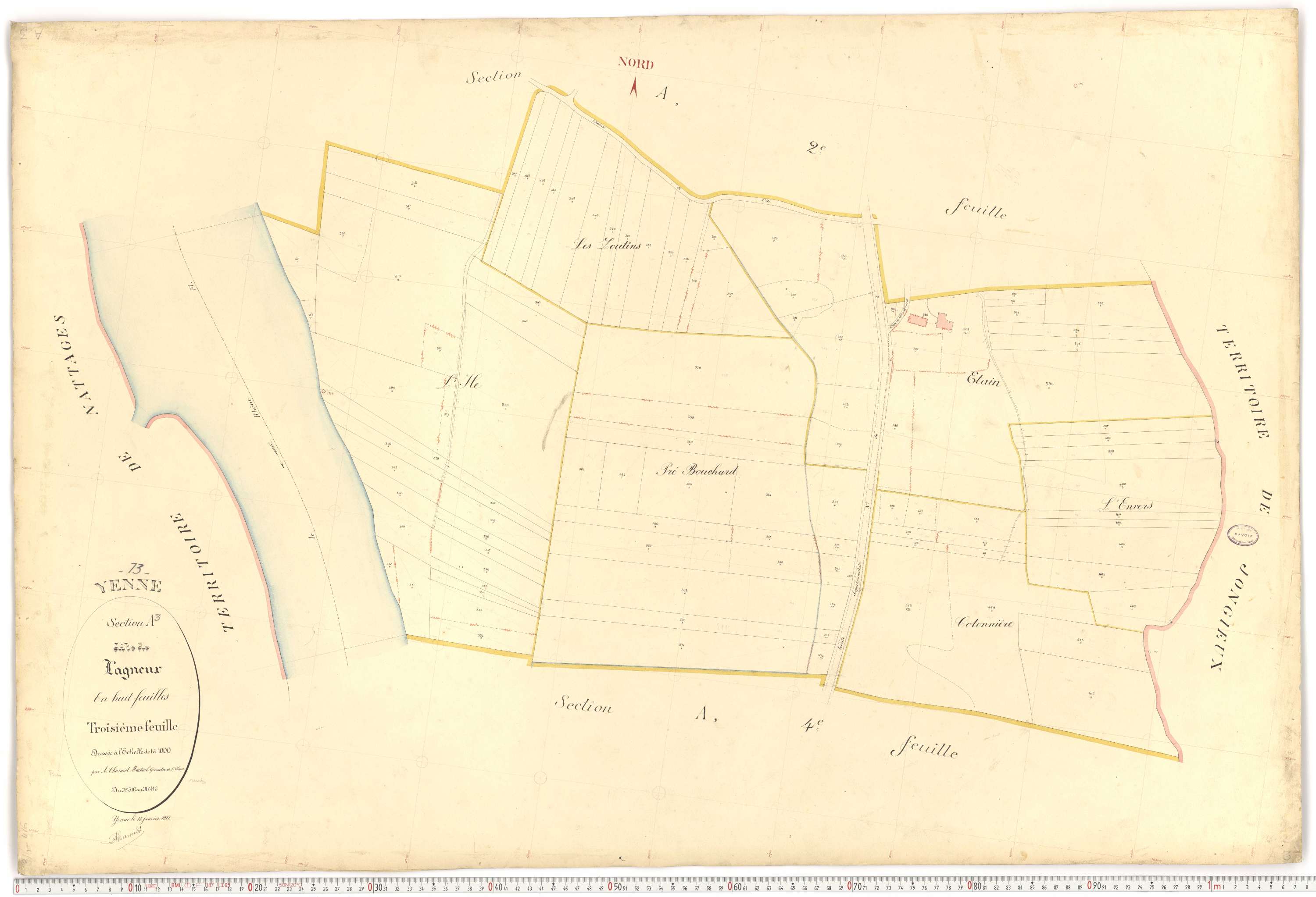 Yenne - Cadastre français (1922).