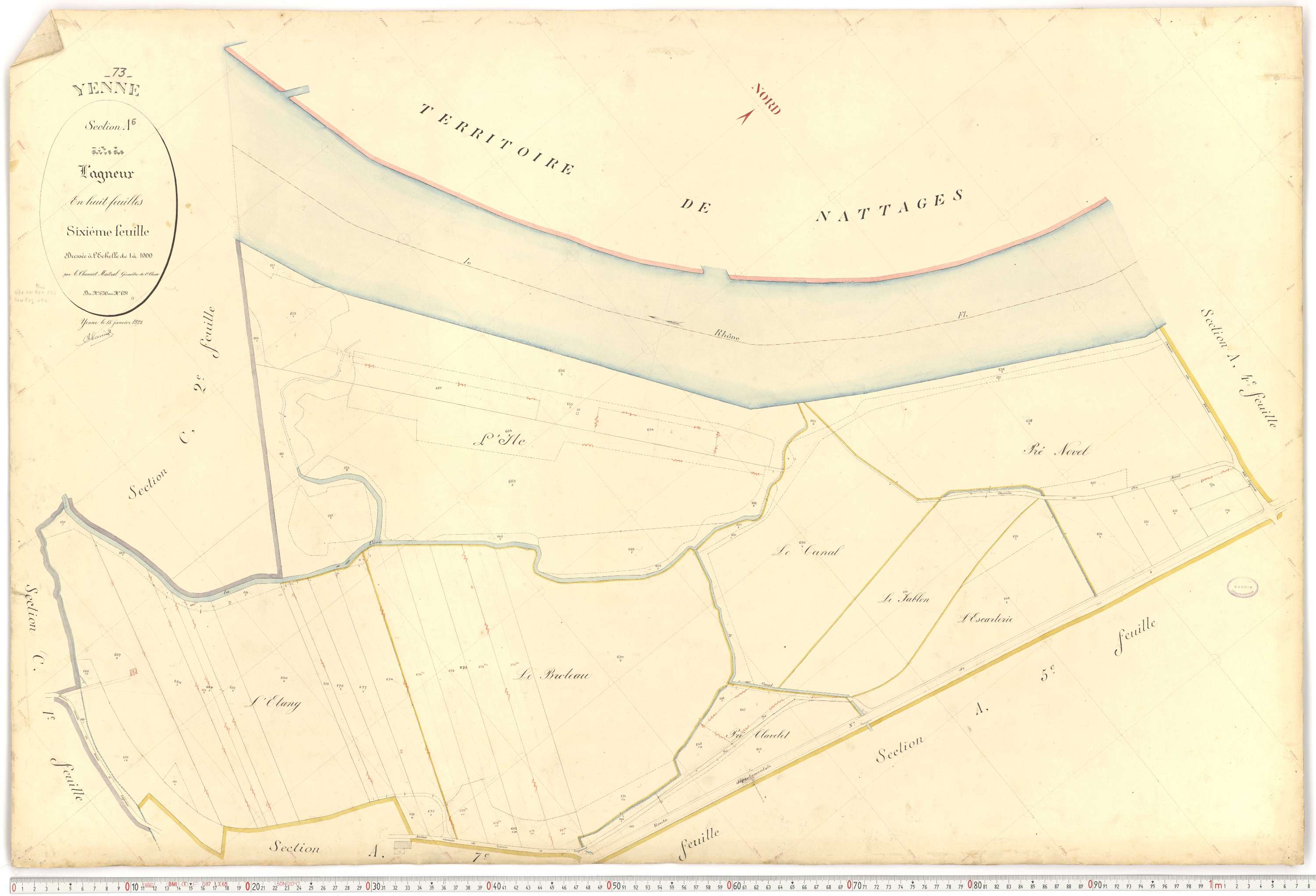 Yenne - Cadastre français (1922).