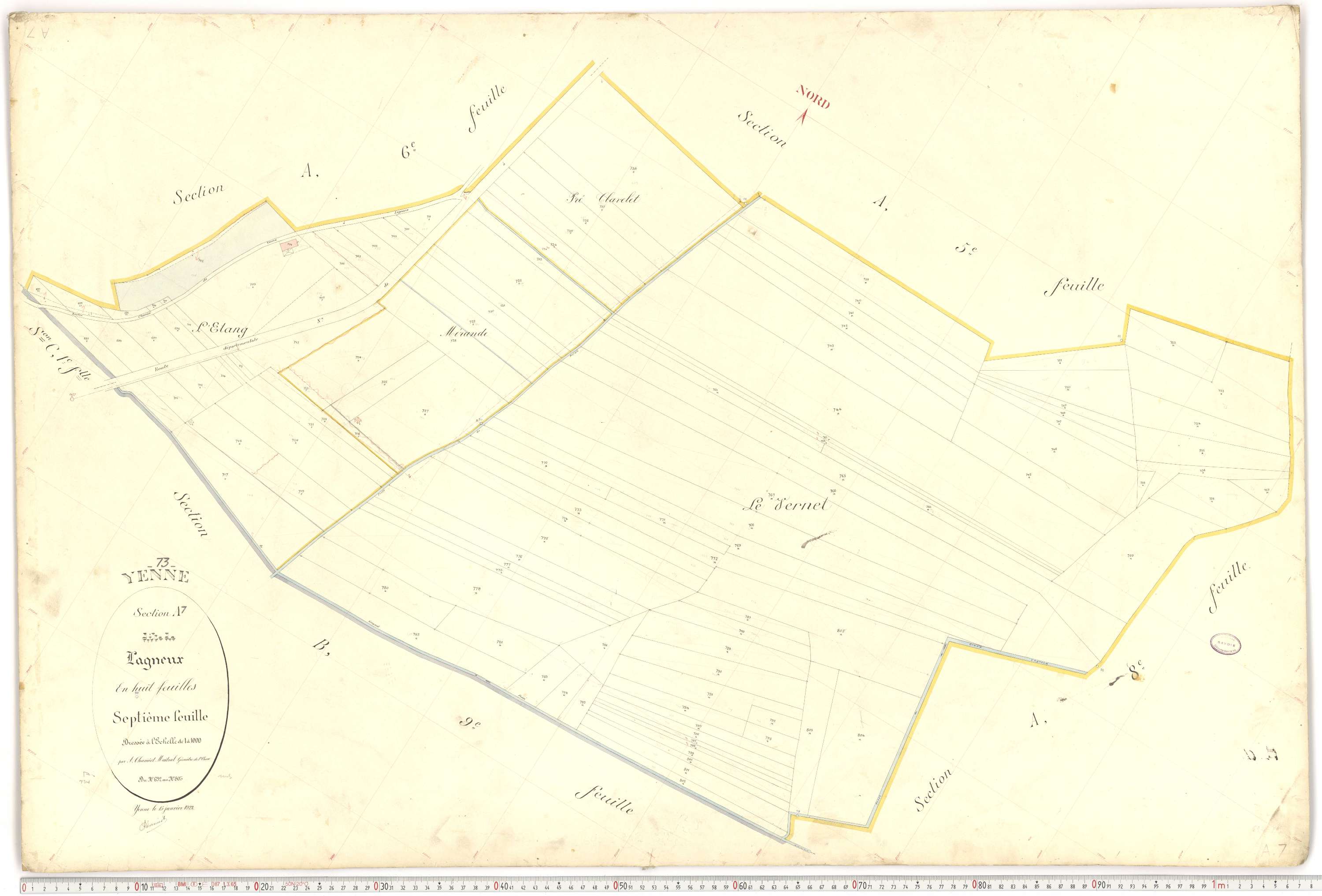 Yenne - Cadastre français (1922).