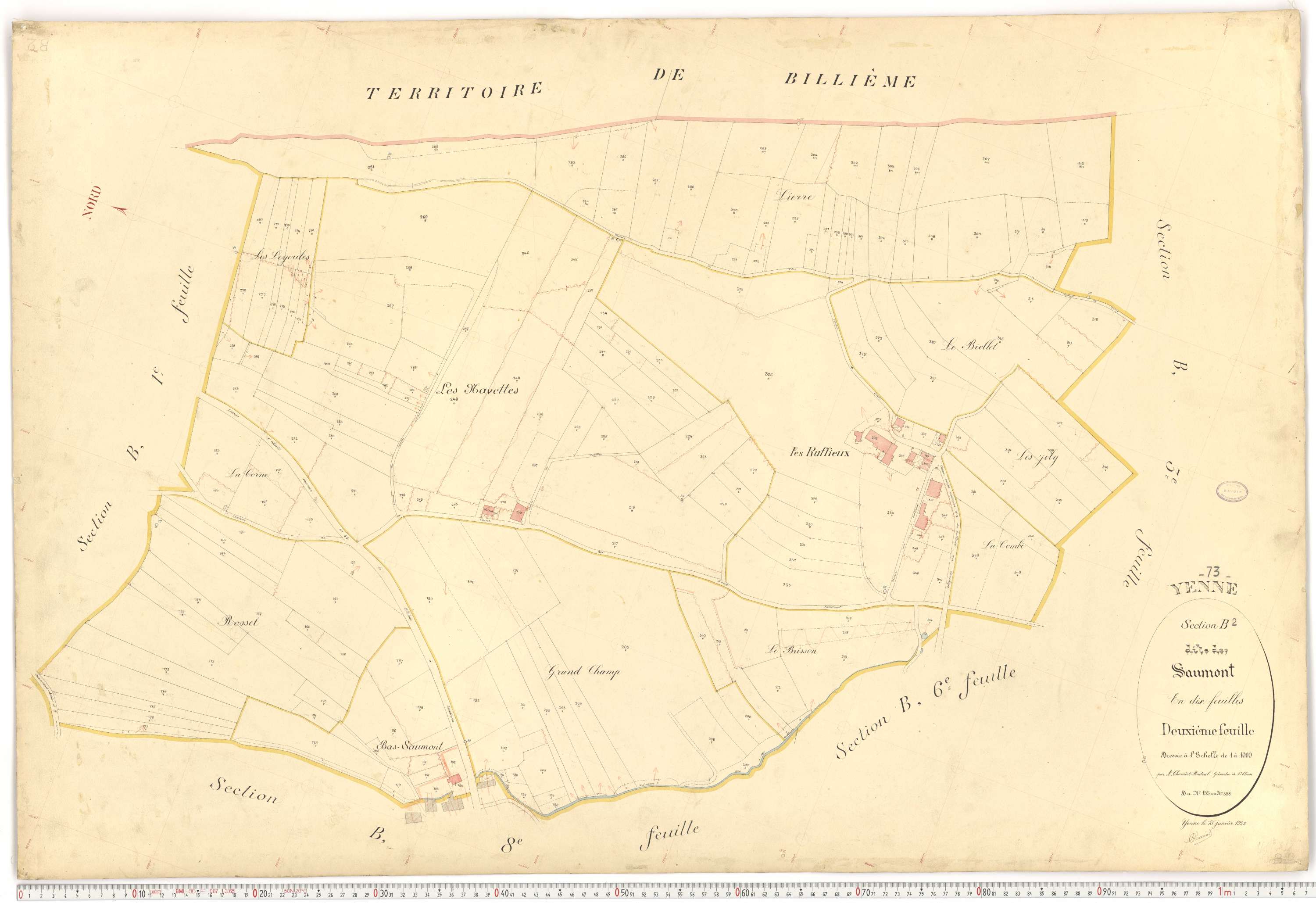 Yenne - Cadastre français (1922).