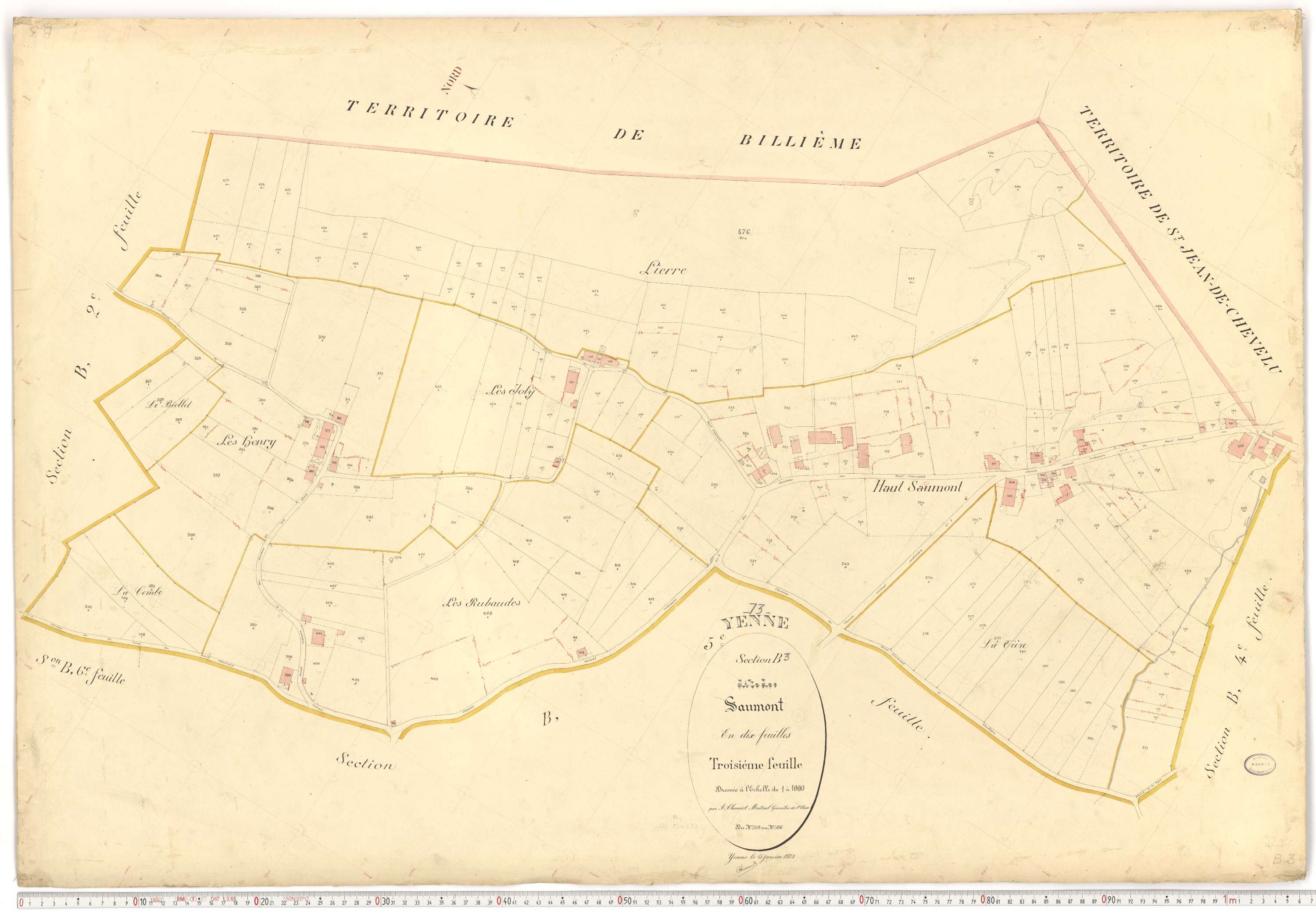 Yenne - Cadastre français (1922).