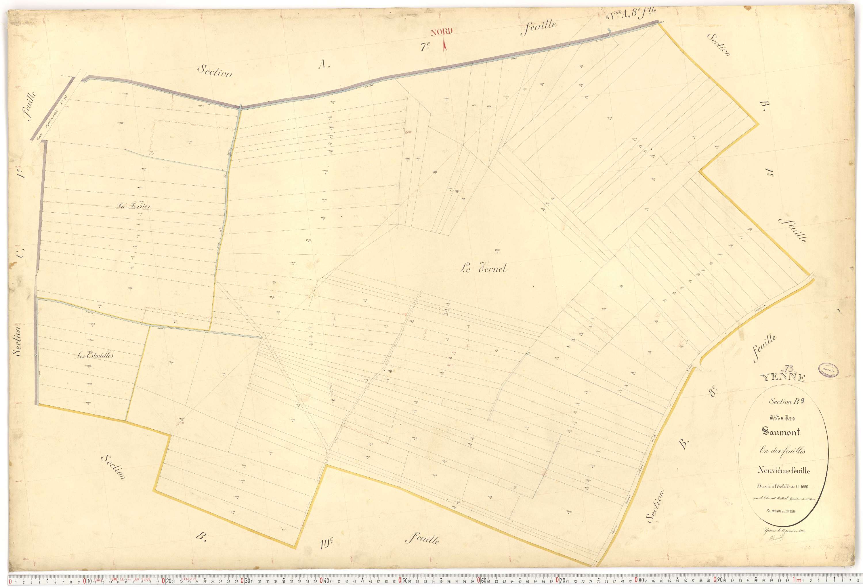Yenne - Cadastre français (1922).