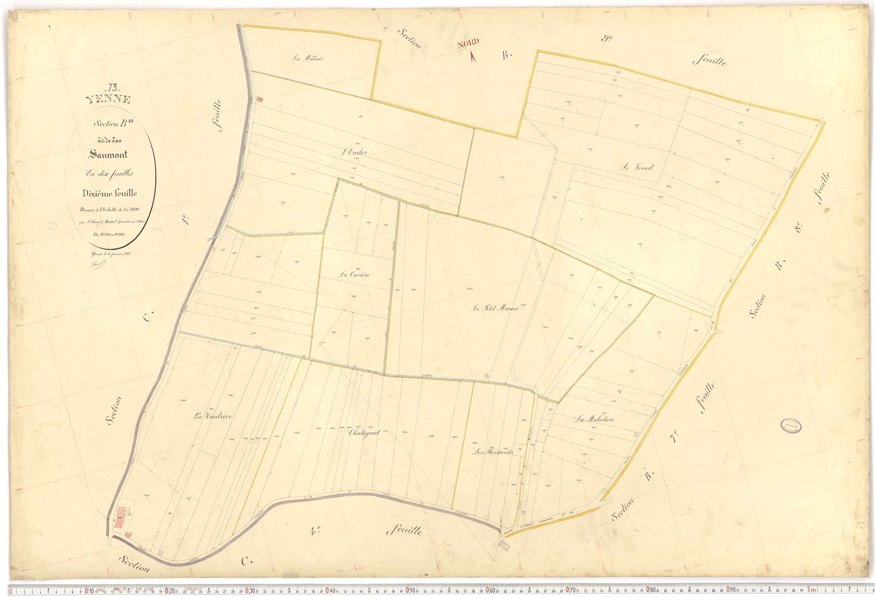 Yenne - Cadastre français (1922).
