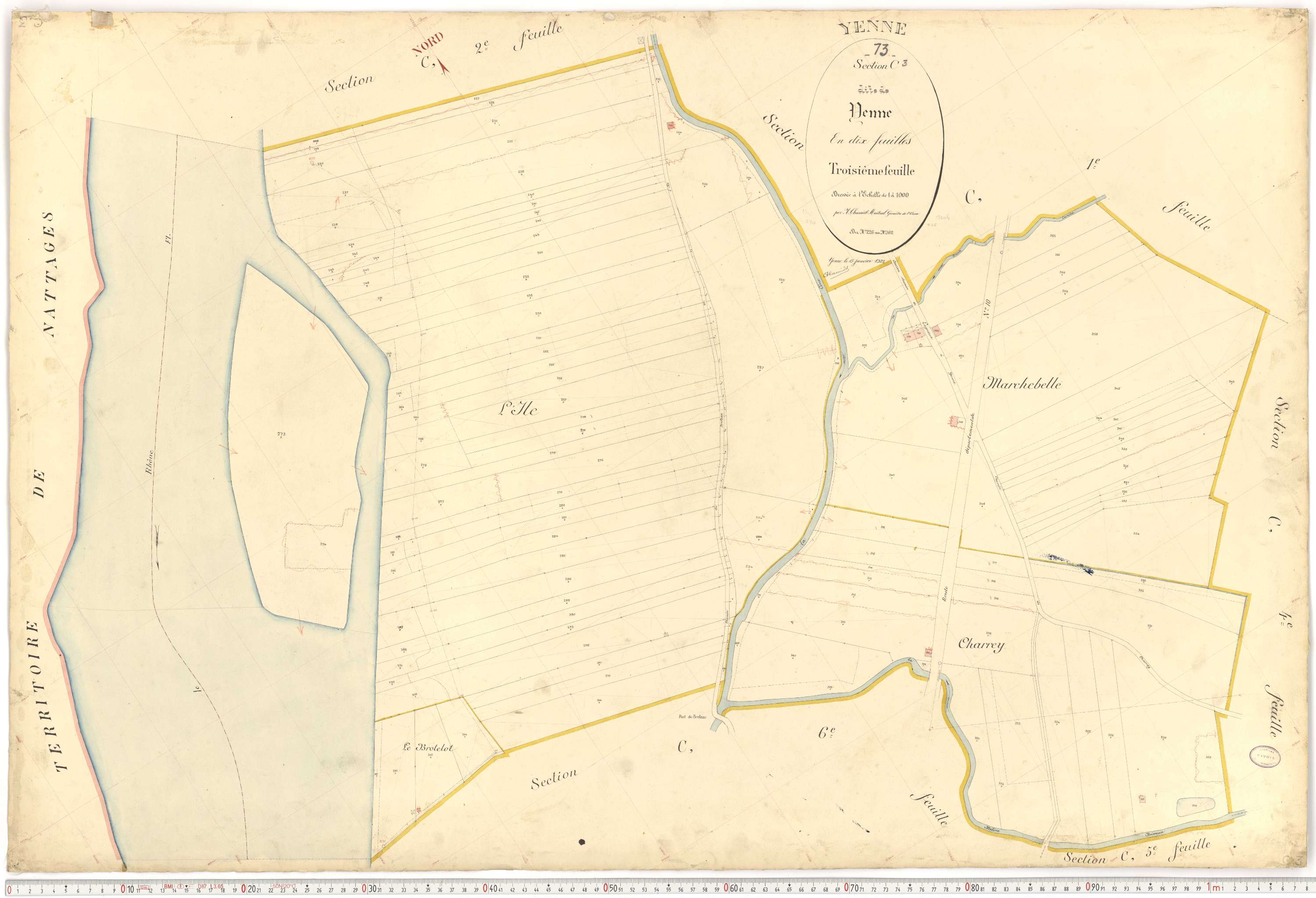 Yenne - Cadastre français (1922).