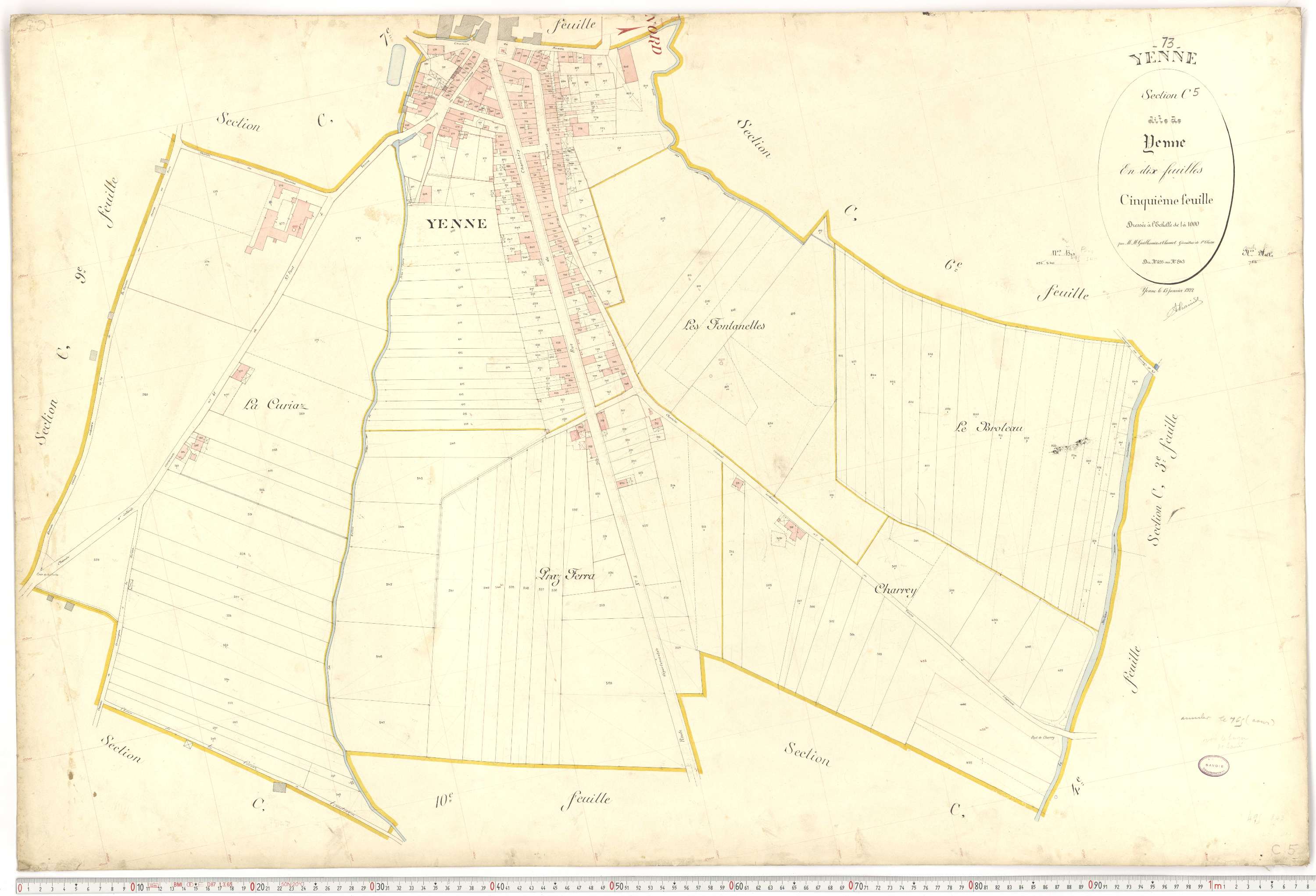 Yenne - Cadastre français (1922).