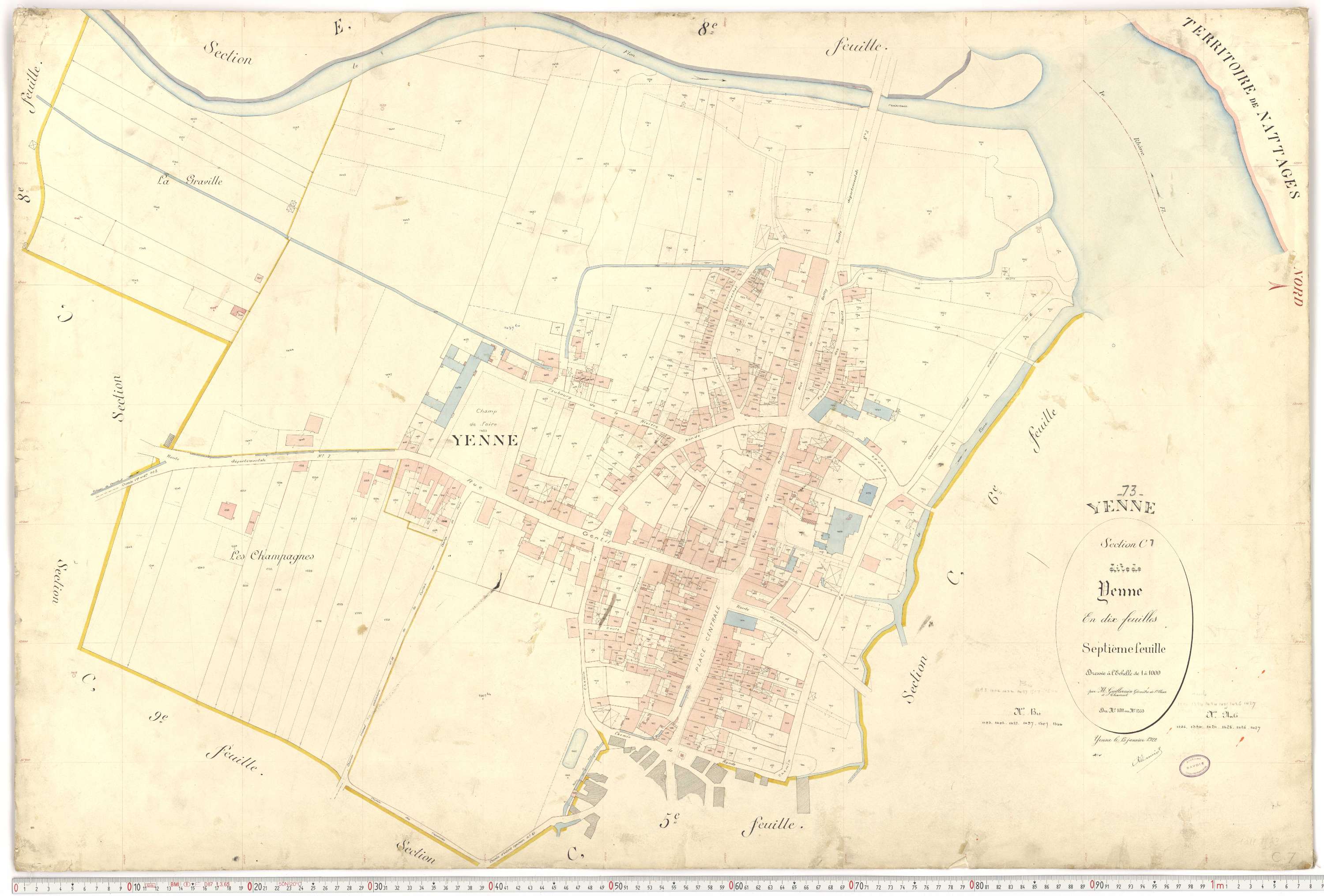 Yenne - Cadastre français (1922).