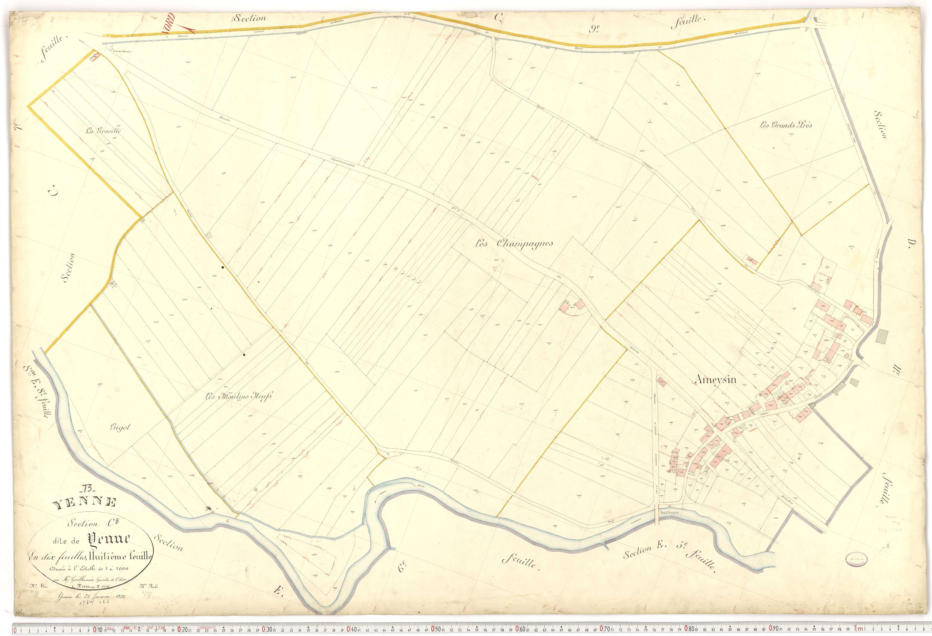Yenne - Cadastre français (1922).
