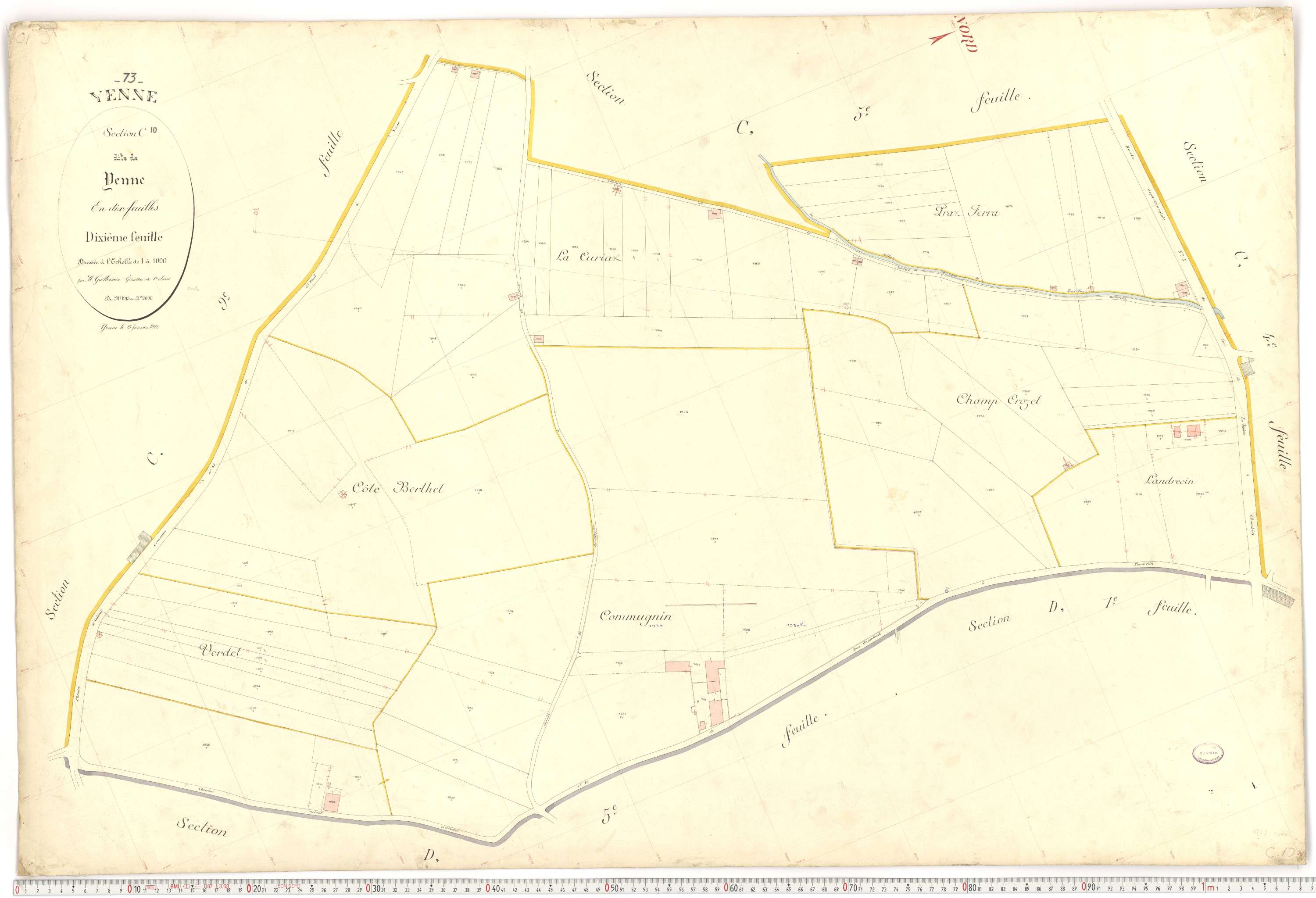 Yenne - Cadastre français (1922).