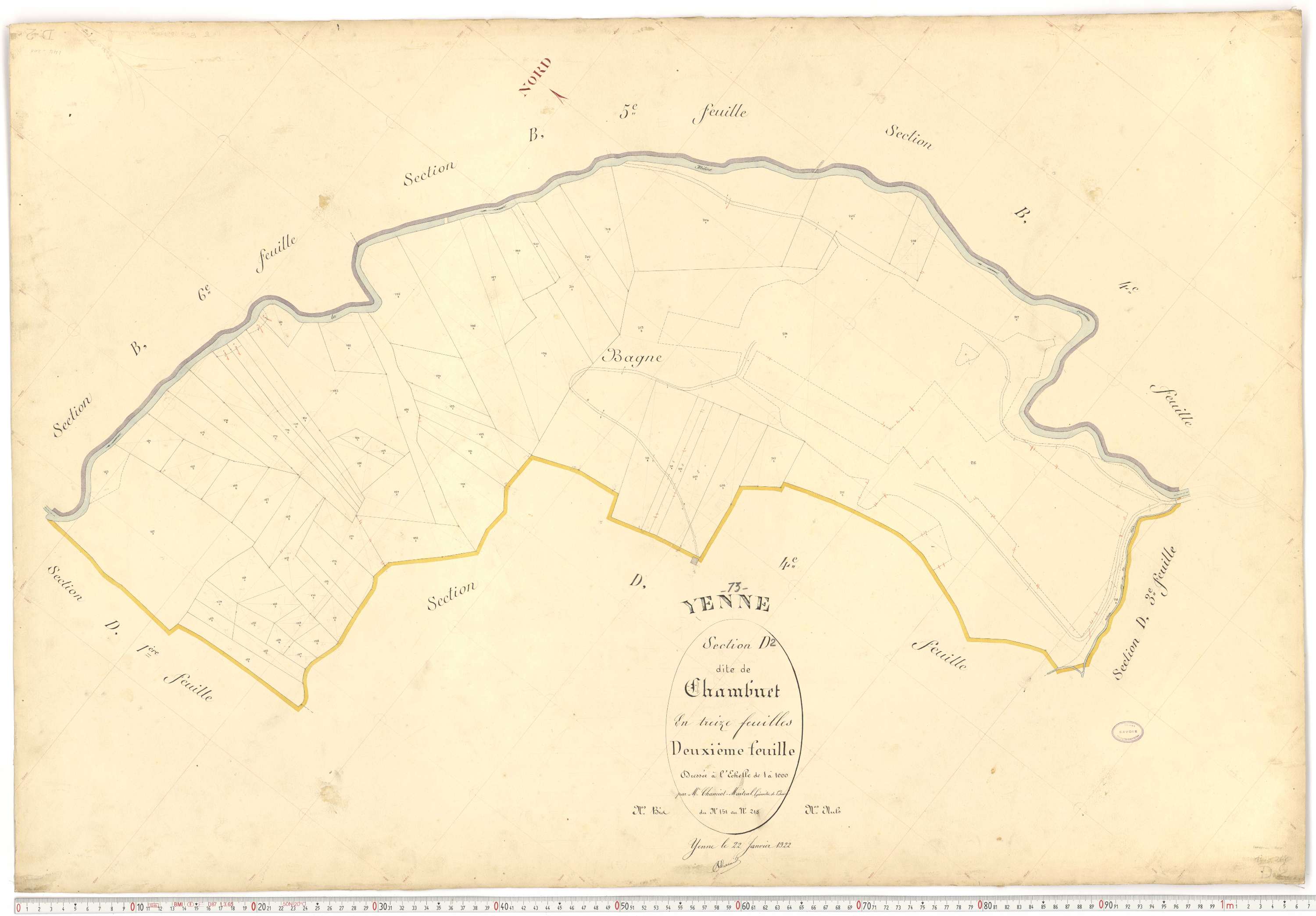 Yenne - Cadastre français (1922).