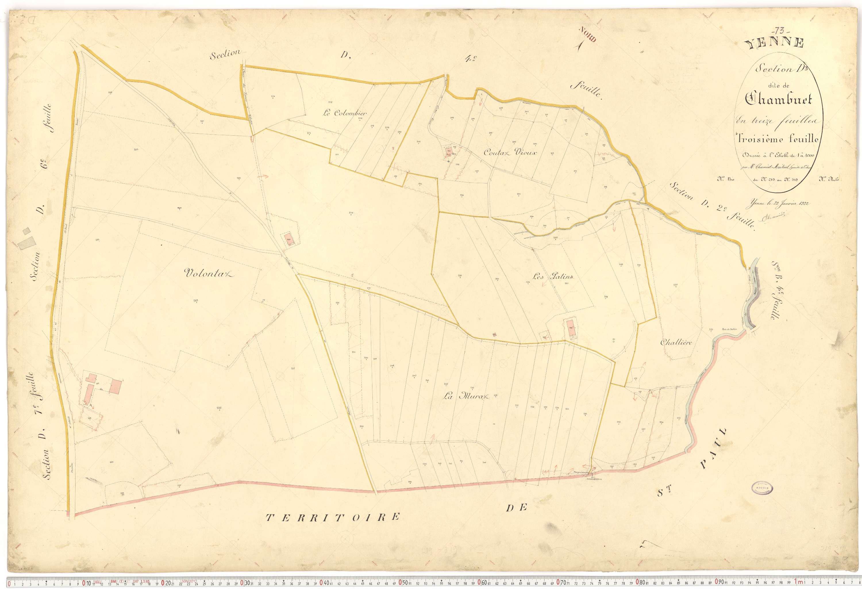 Yenne - Cadastre français (1922).