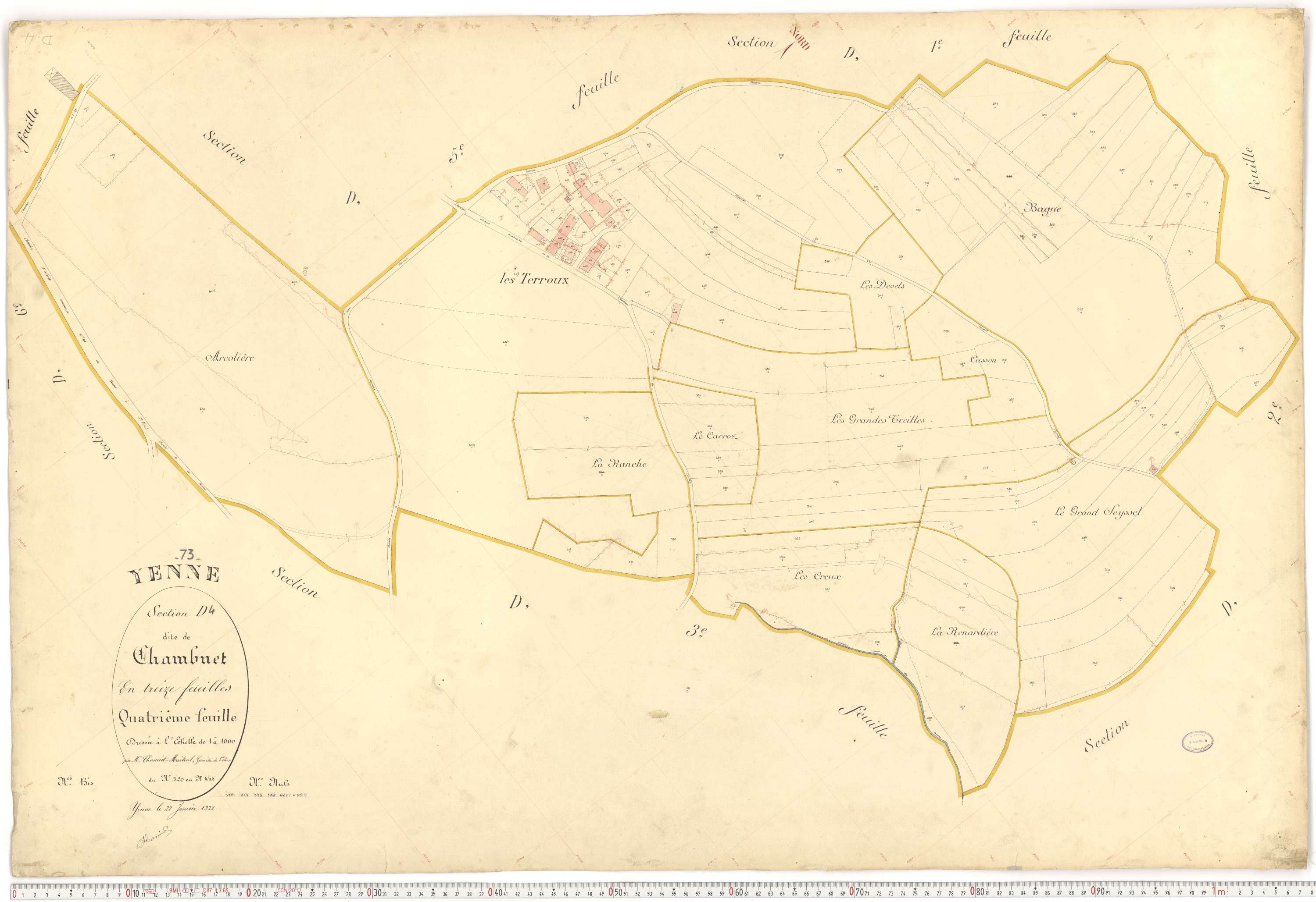 Yenne - Cadastre français (1922).