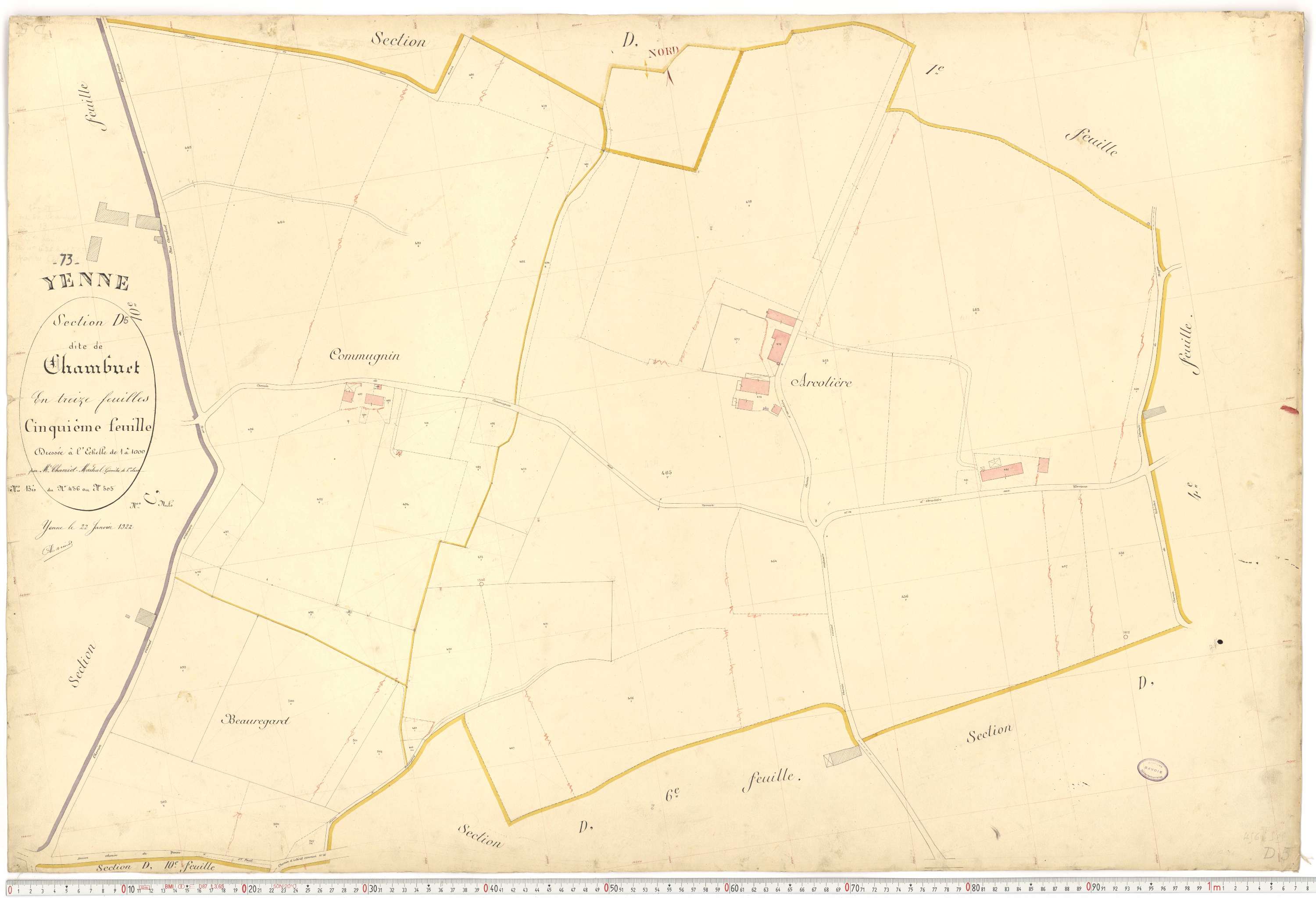 Yenne - Cadastre français (1922).