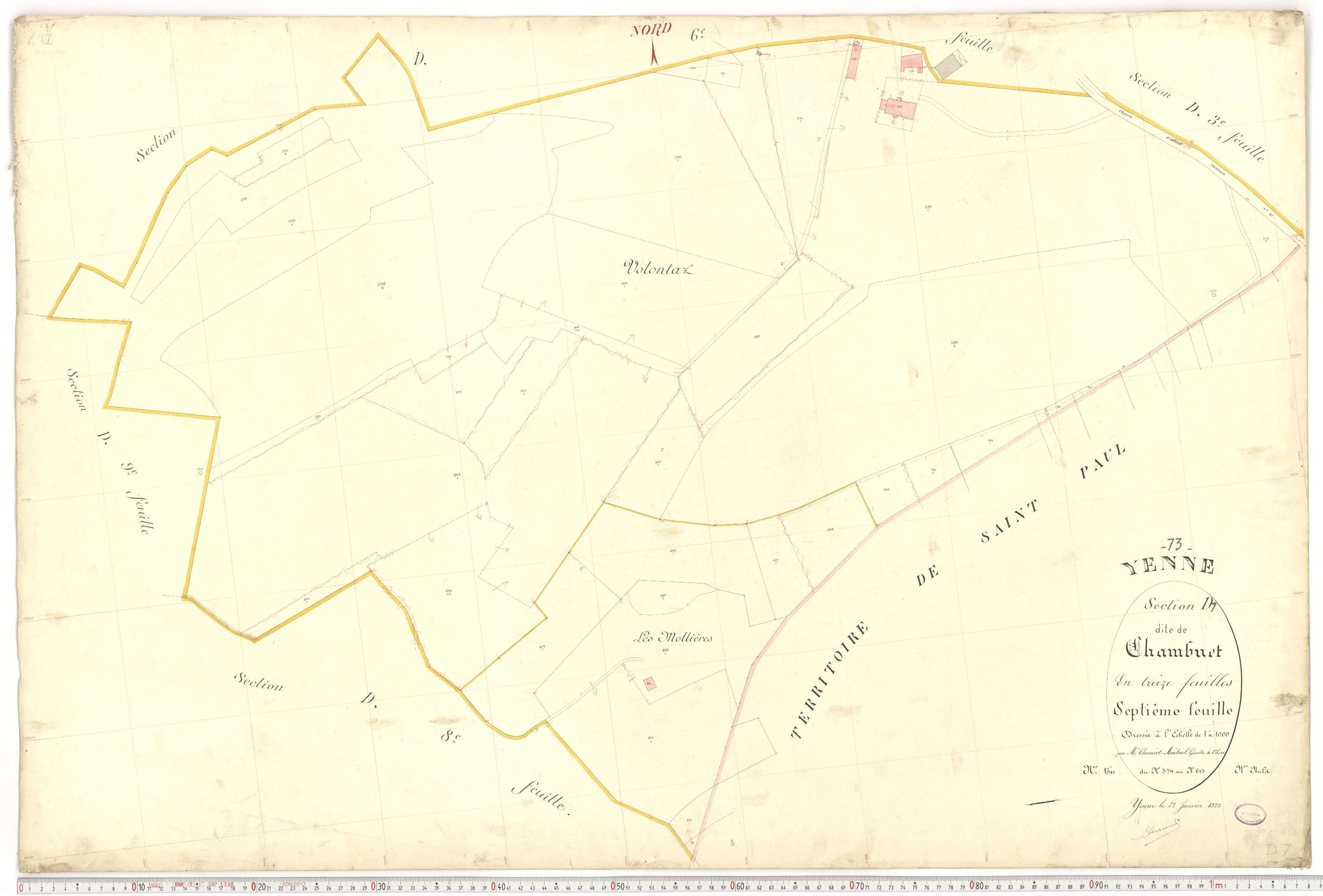 Yenne - Cadastre français (1922).