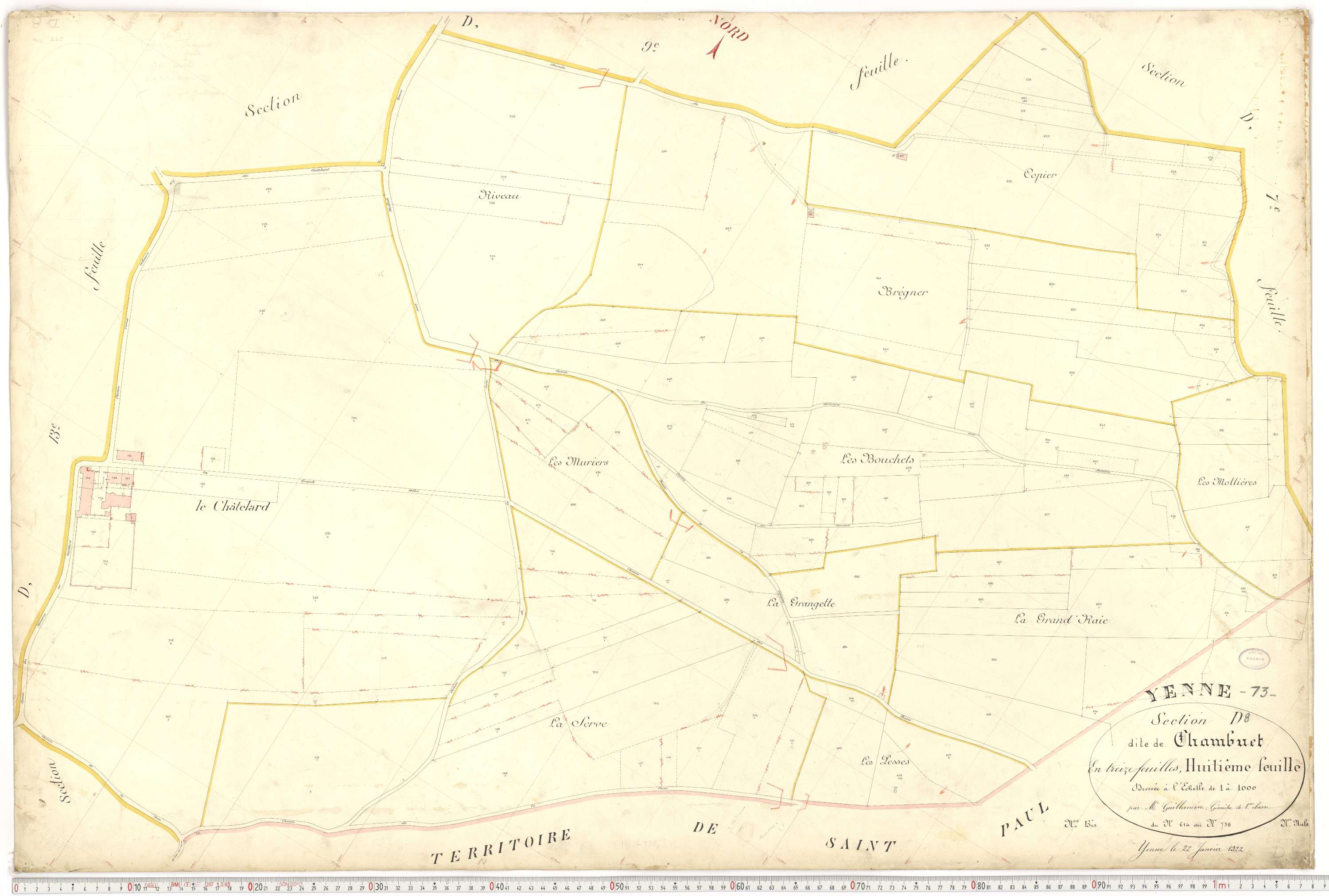 Yenne - Cadastre français (1922).