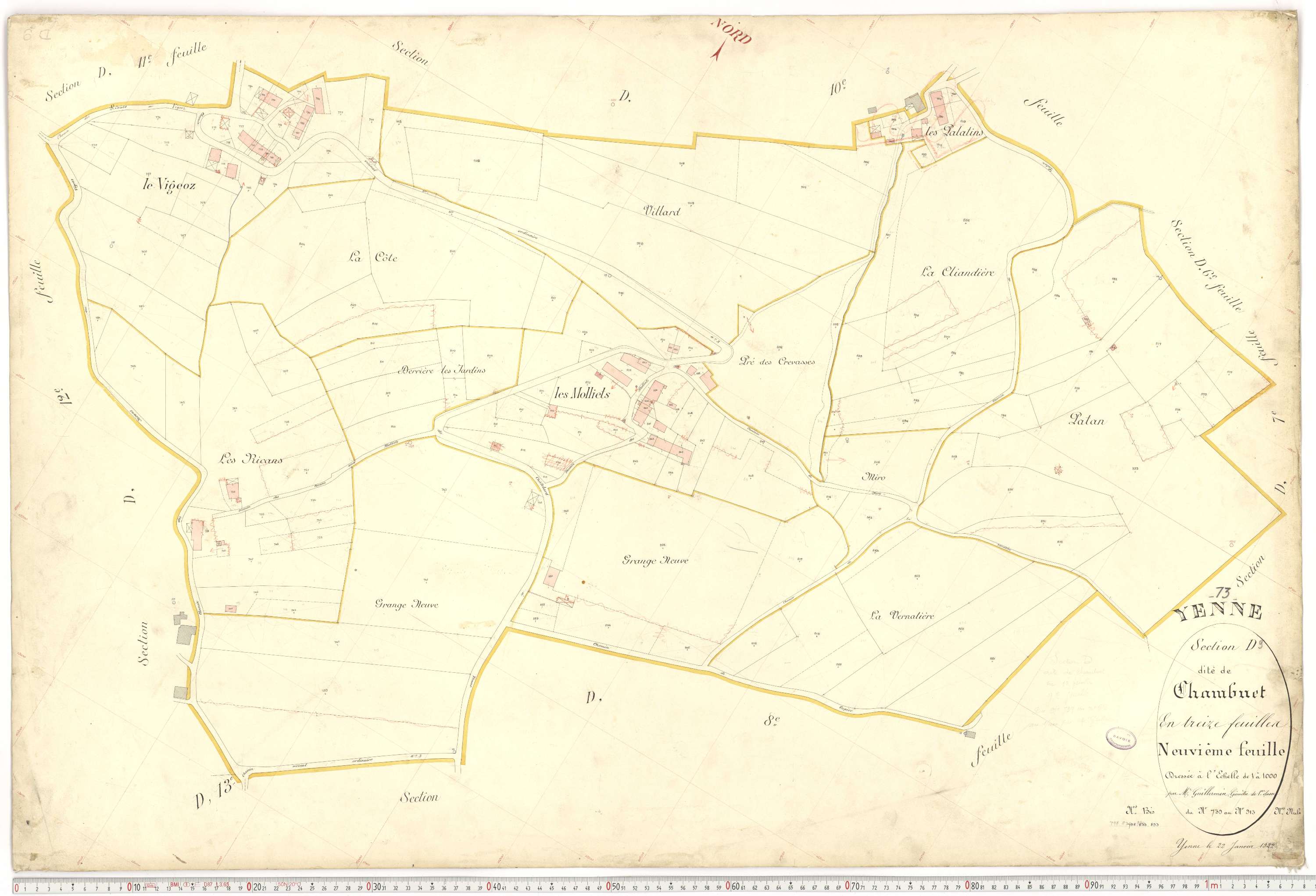 Yenne - Cadastre français (1922).