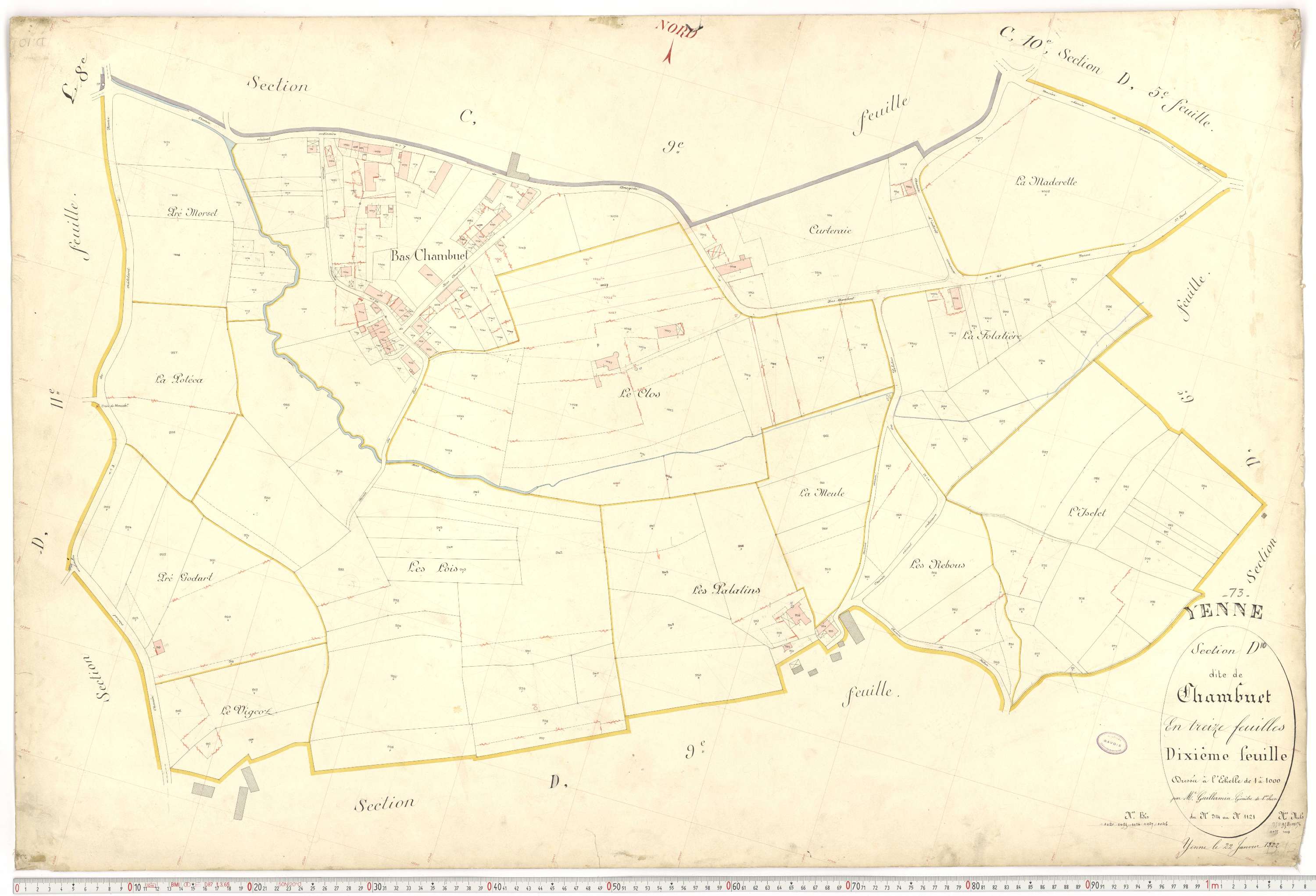 Yenne - Cadastre français (1922).