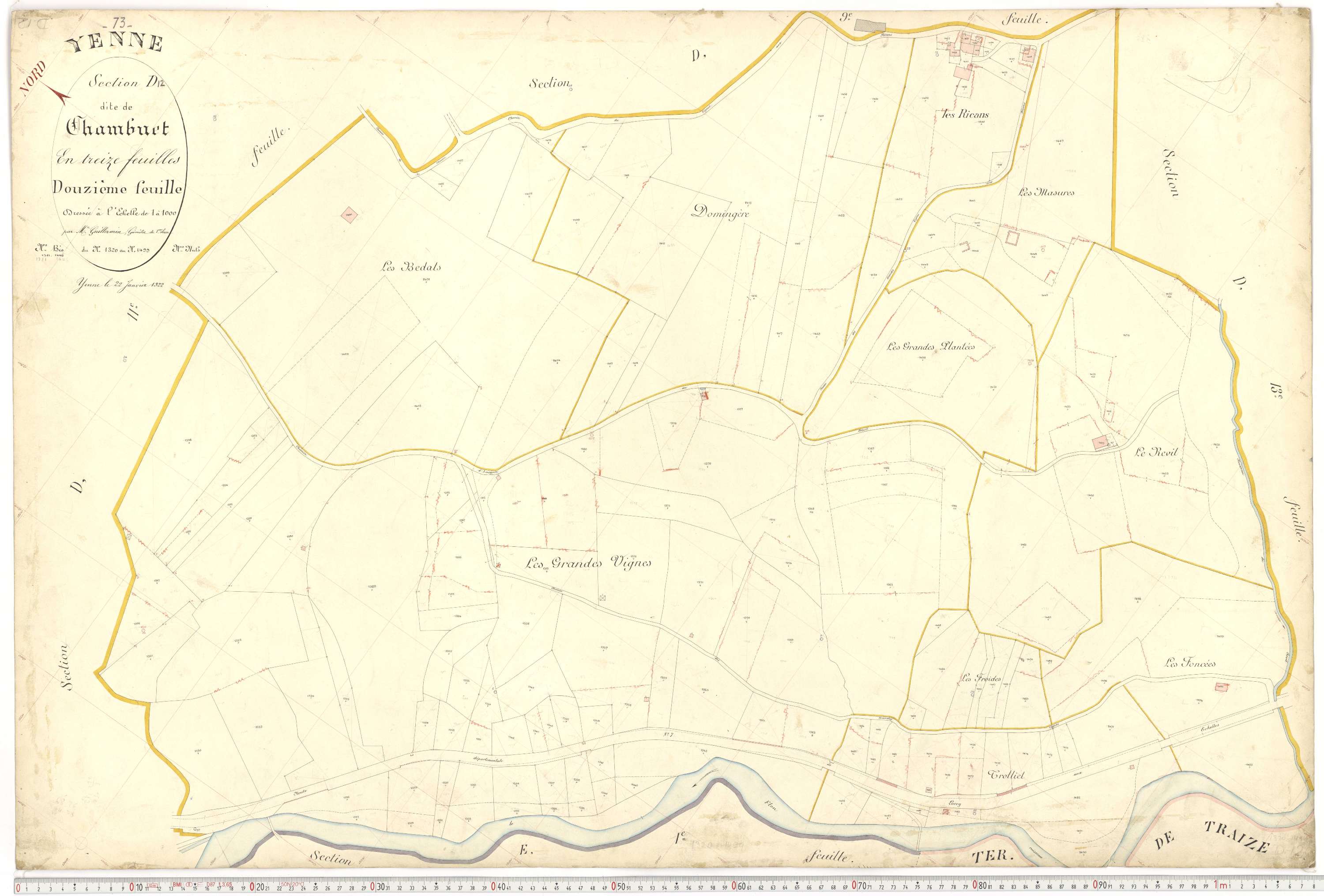 Yenne - Cadastre français (1922).