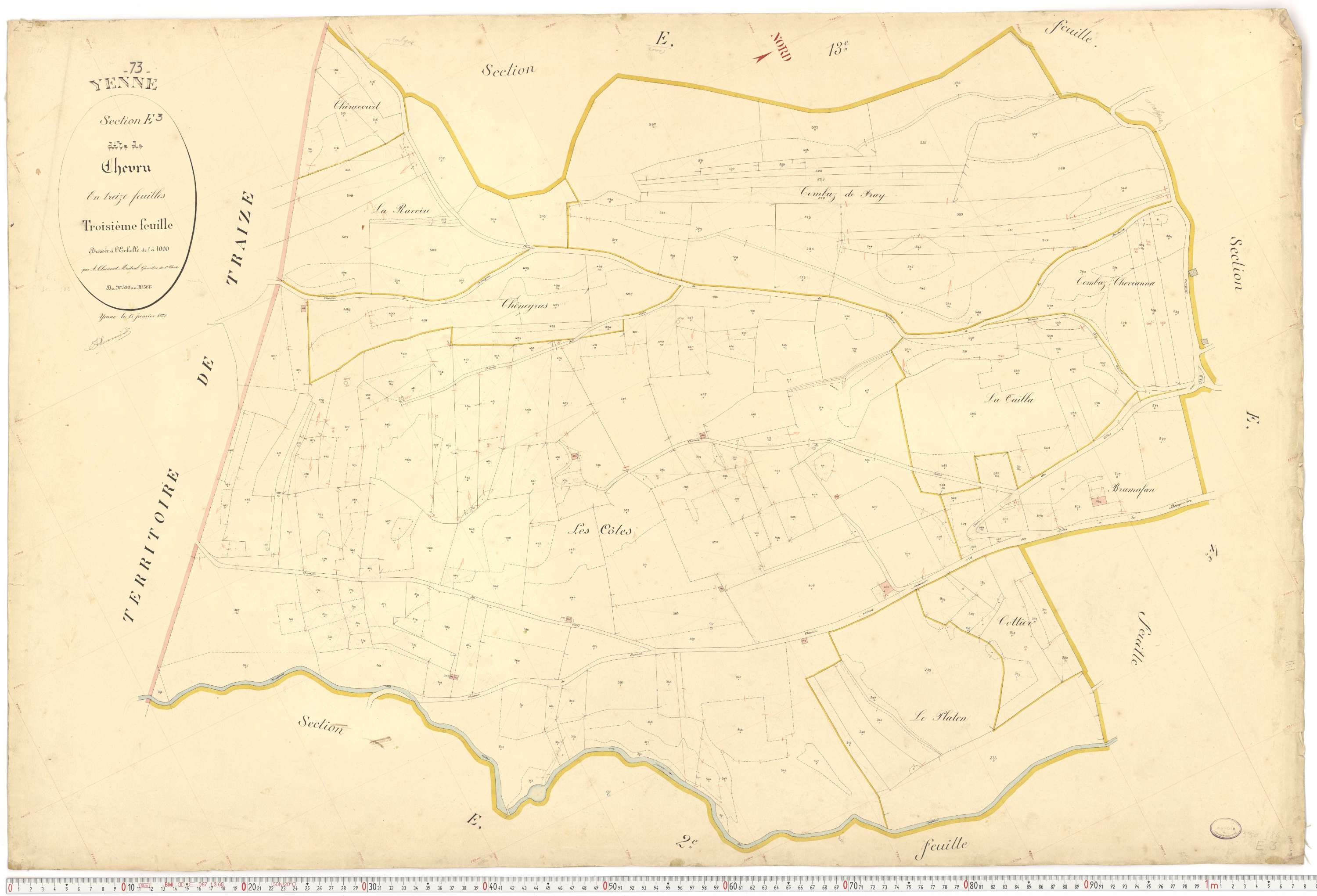 Yenne - Cadastre français (1922).