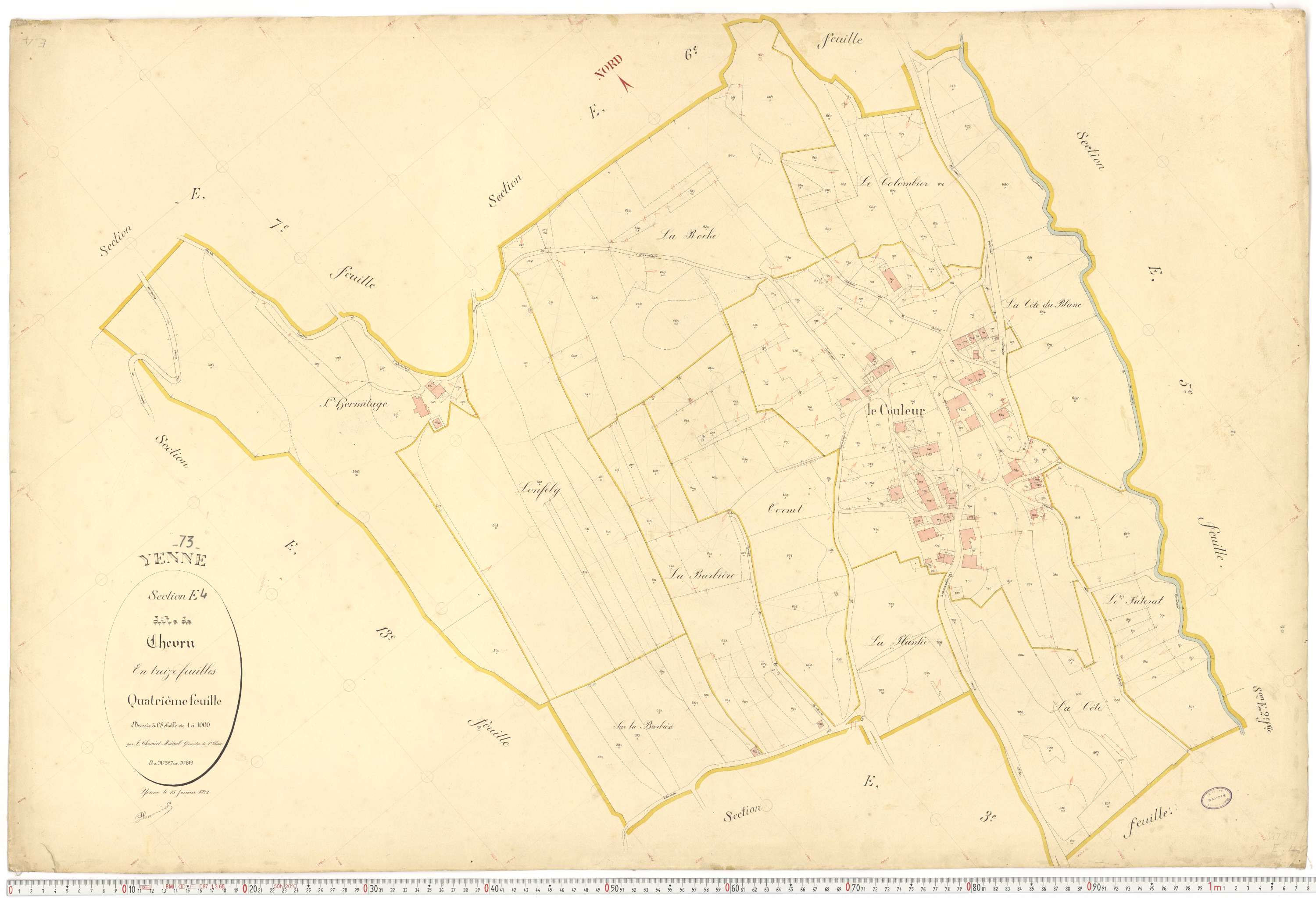 Yenne - Cadastre français (1922).