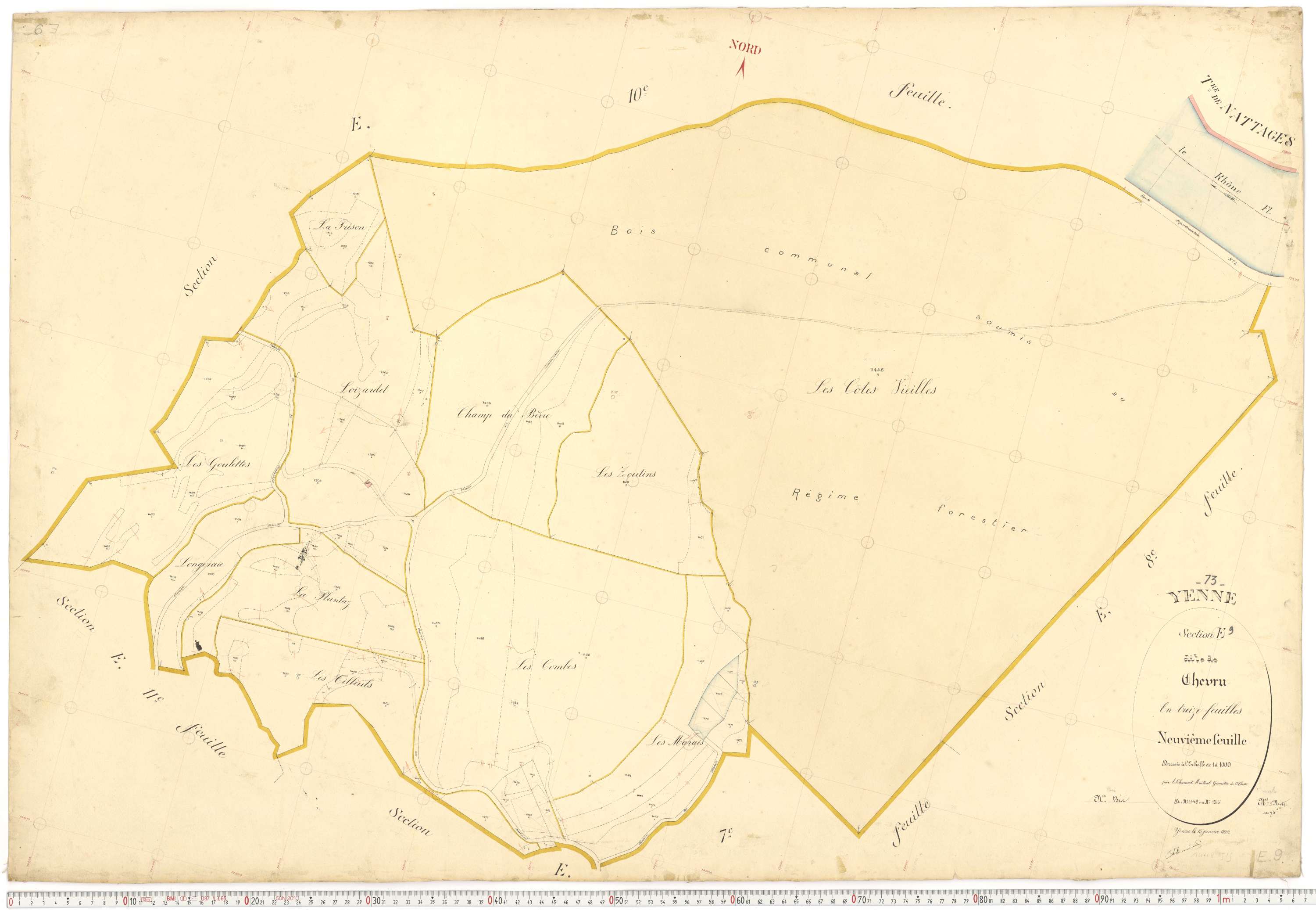 Yenne - Cadastre français (1922).